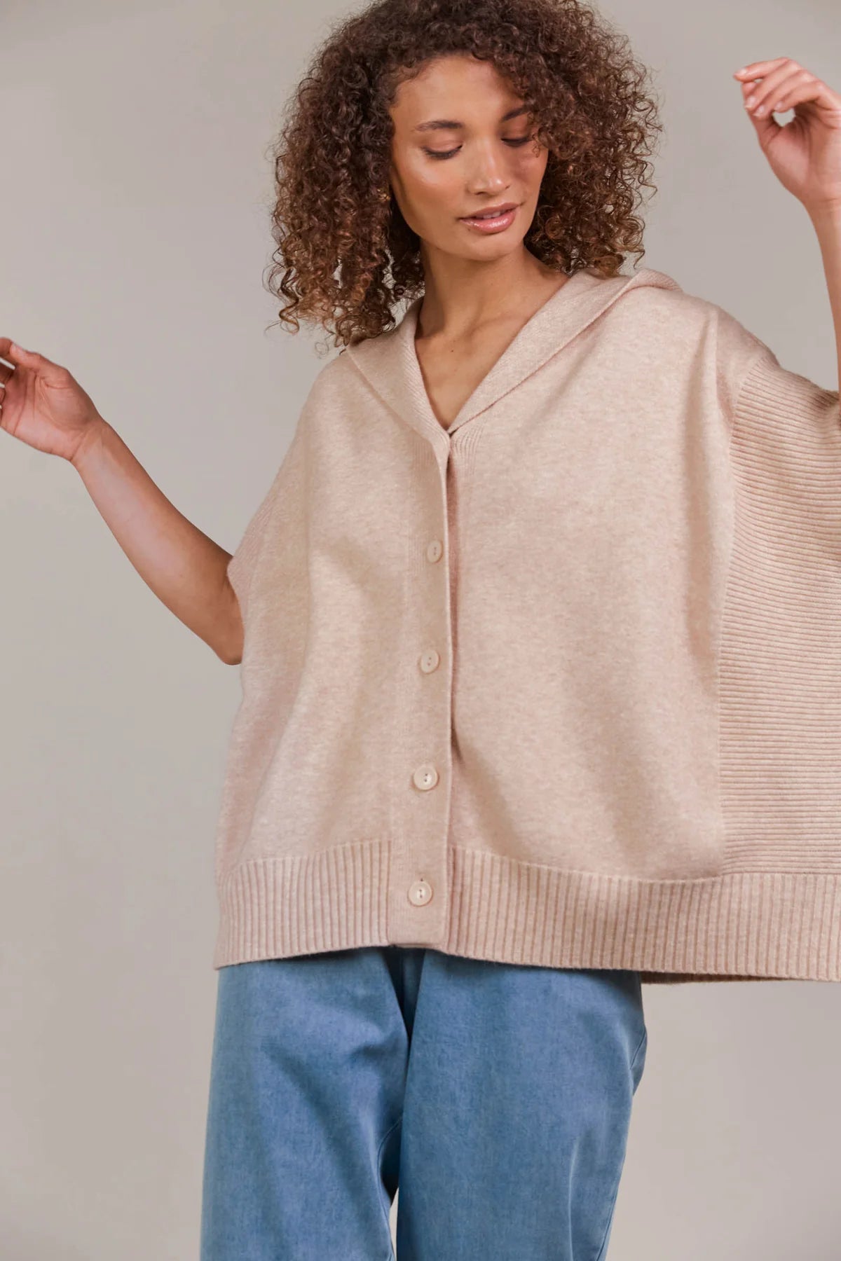 Estel Hood Knit - Oat