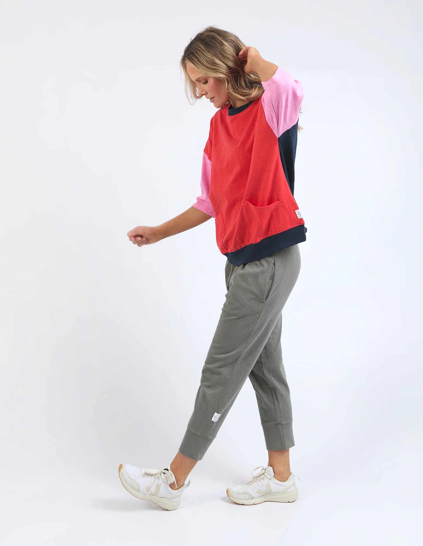 Mazie Colourblock Sweat - Bittersweet, Pink, Navy
