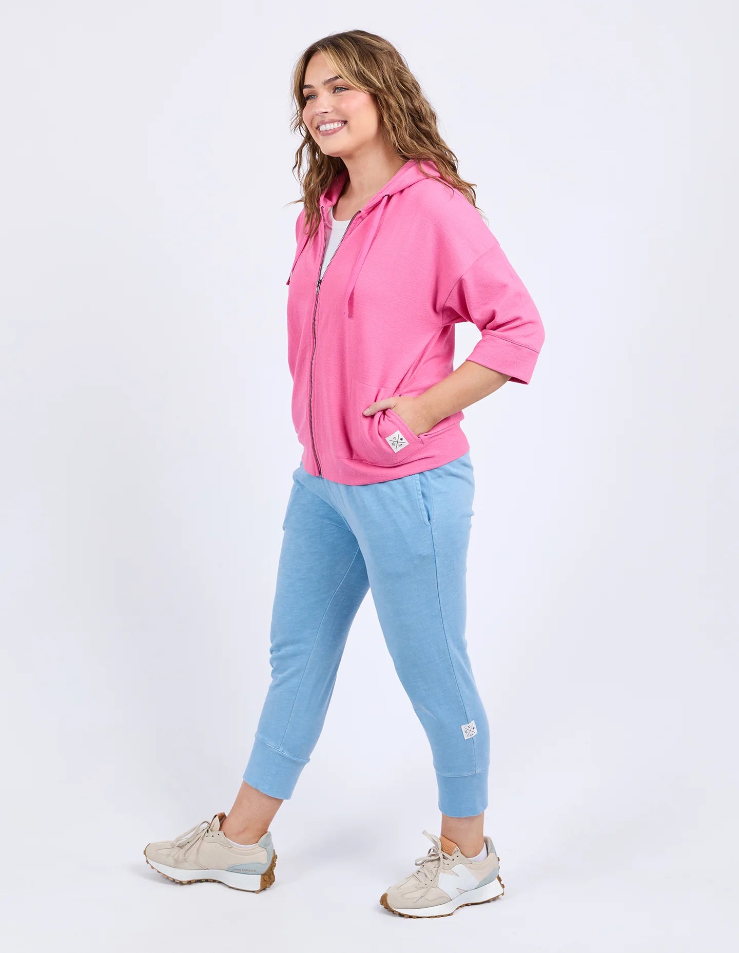 Beachy Zip Hoodie - Aurora Pink