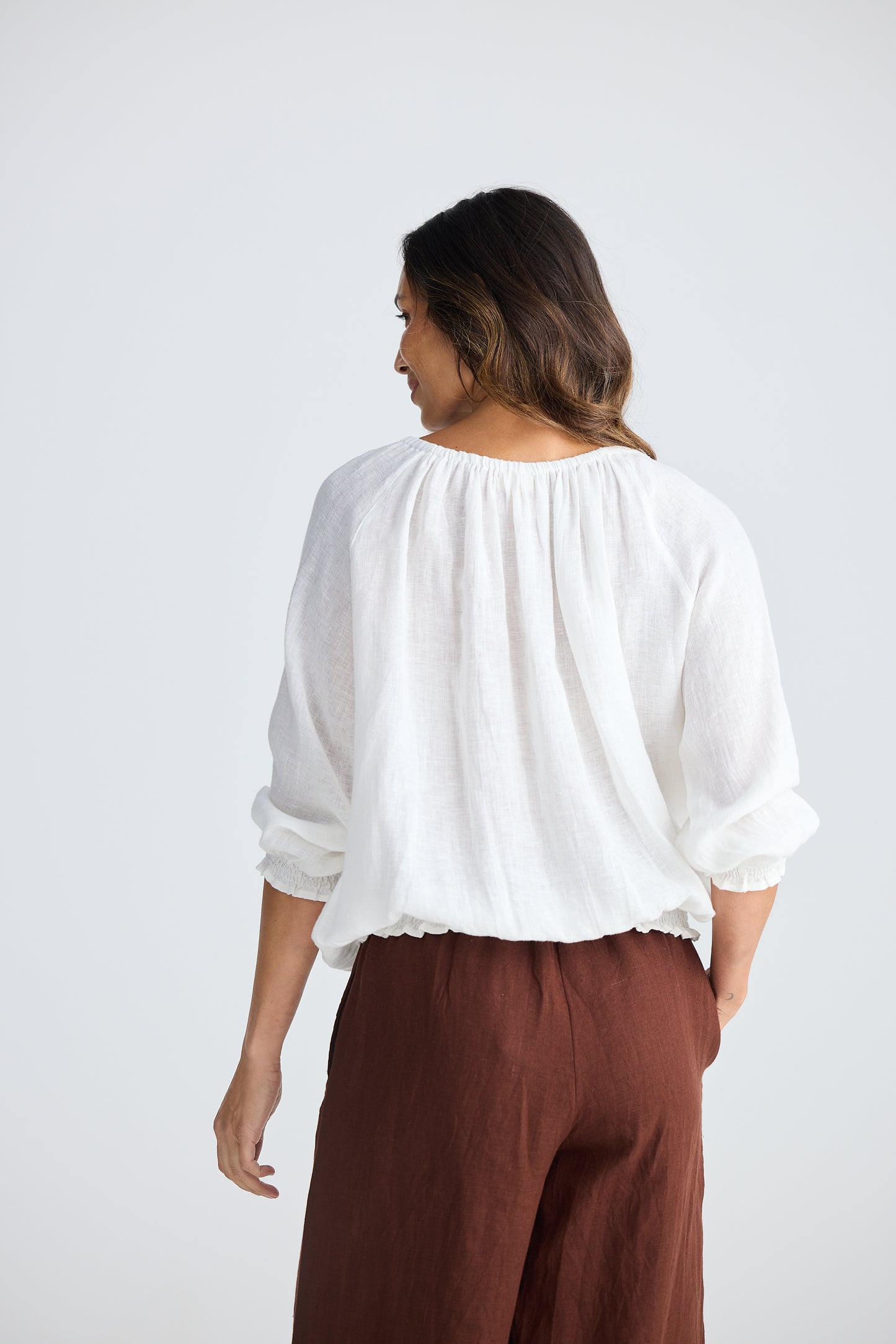 Seaside Top - White Linen