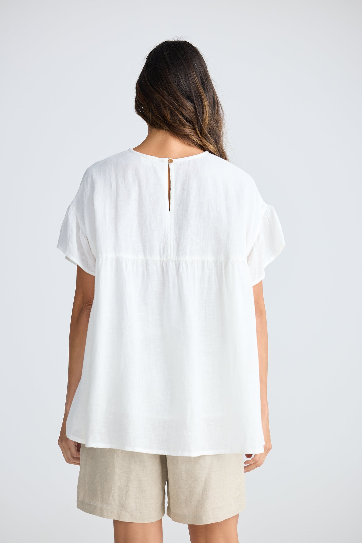 Caicos Top - White Linen