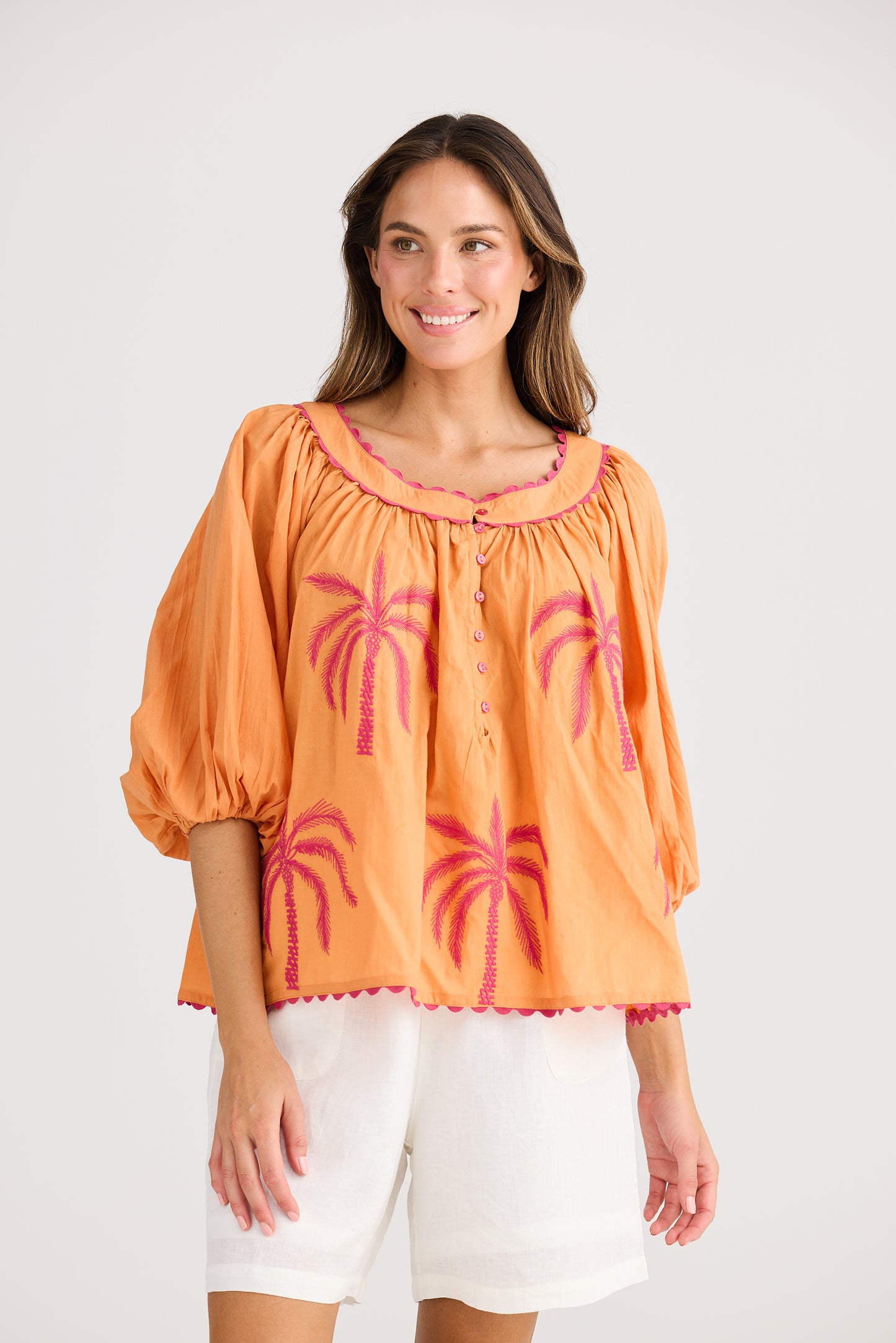Jumeirah Top - Orange Palm