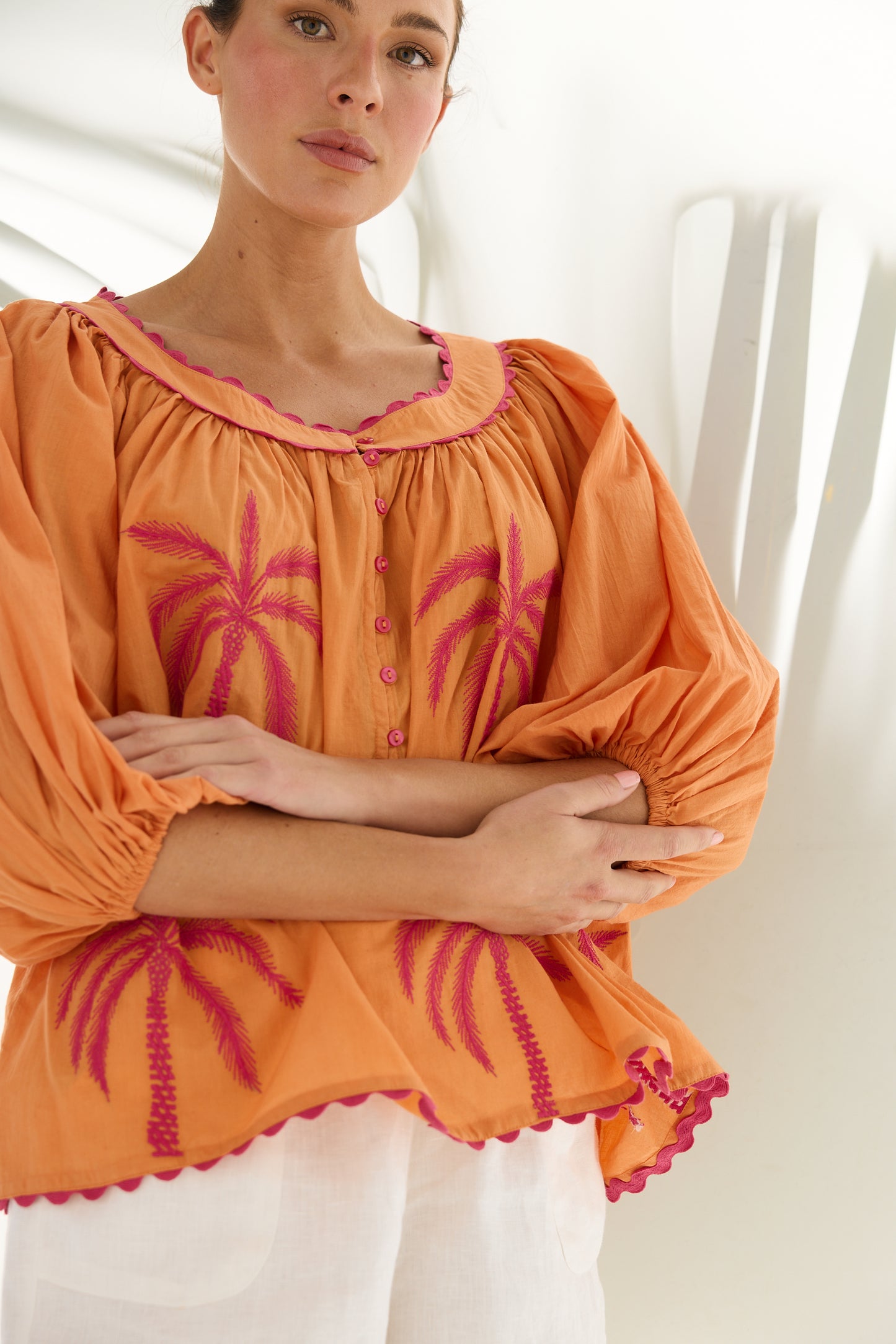 Jumeirah Top - Orange Palm