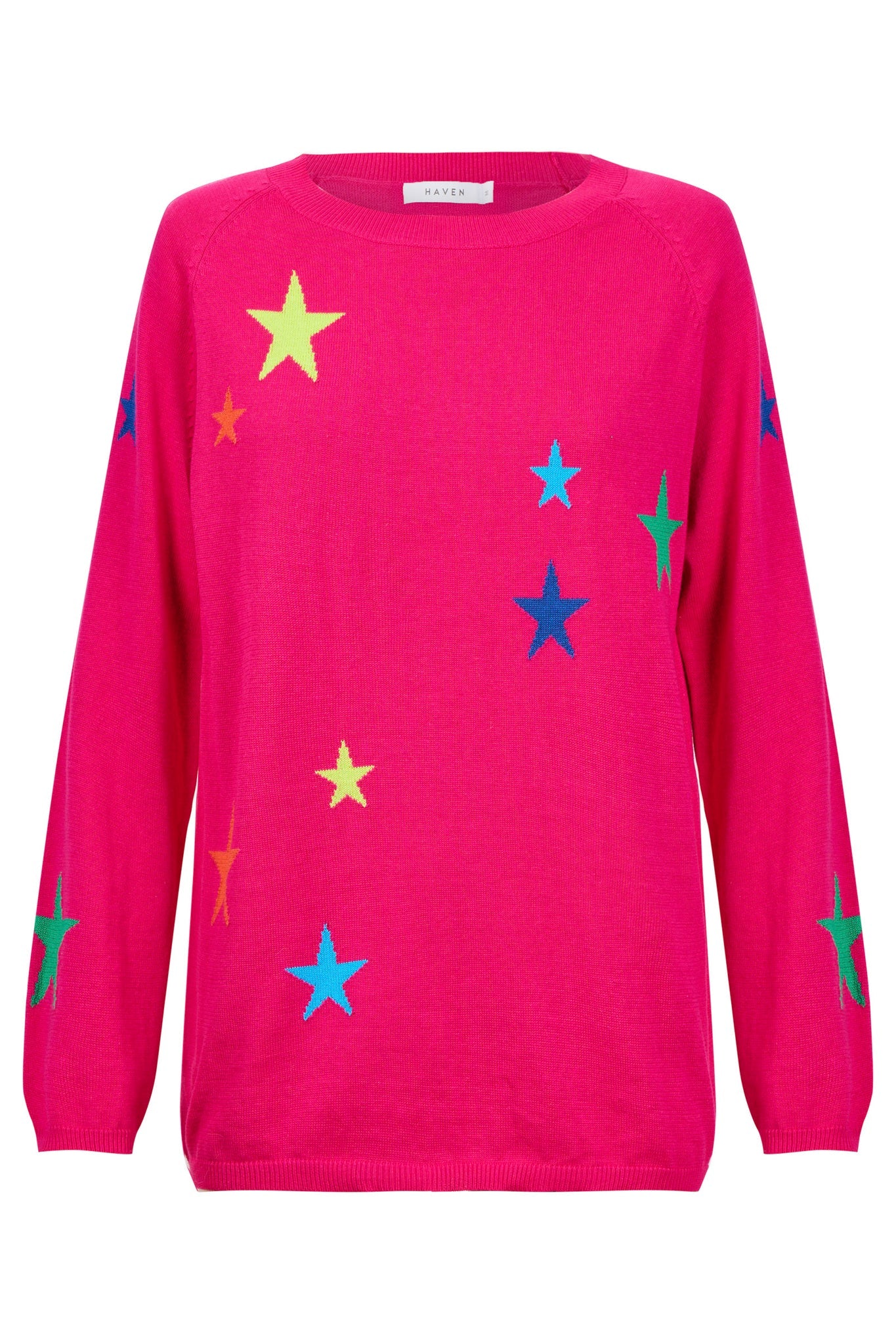 Vermont Star Crew Jumper - Hot Pink