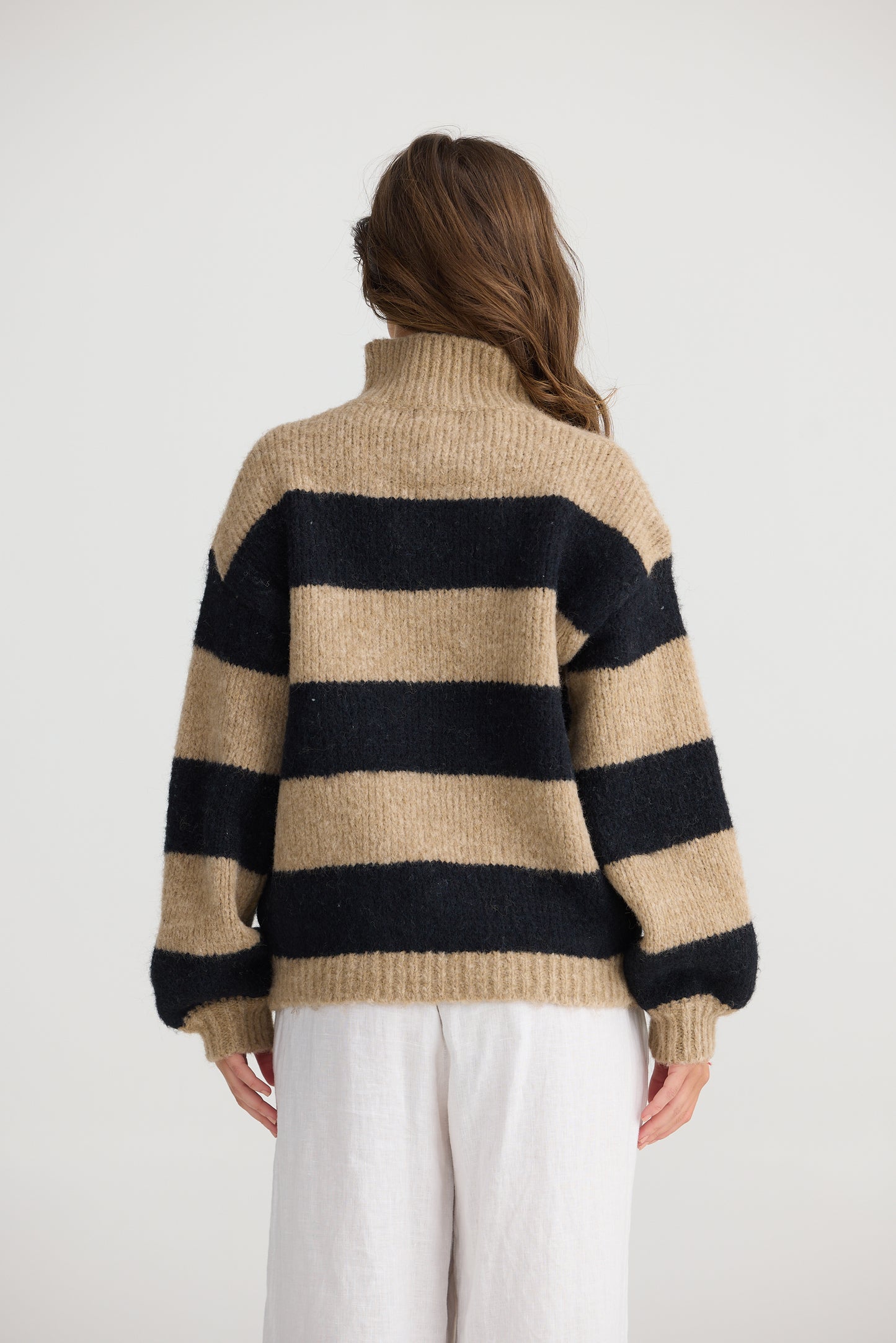 Island Knit - Taupe Stripe