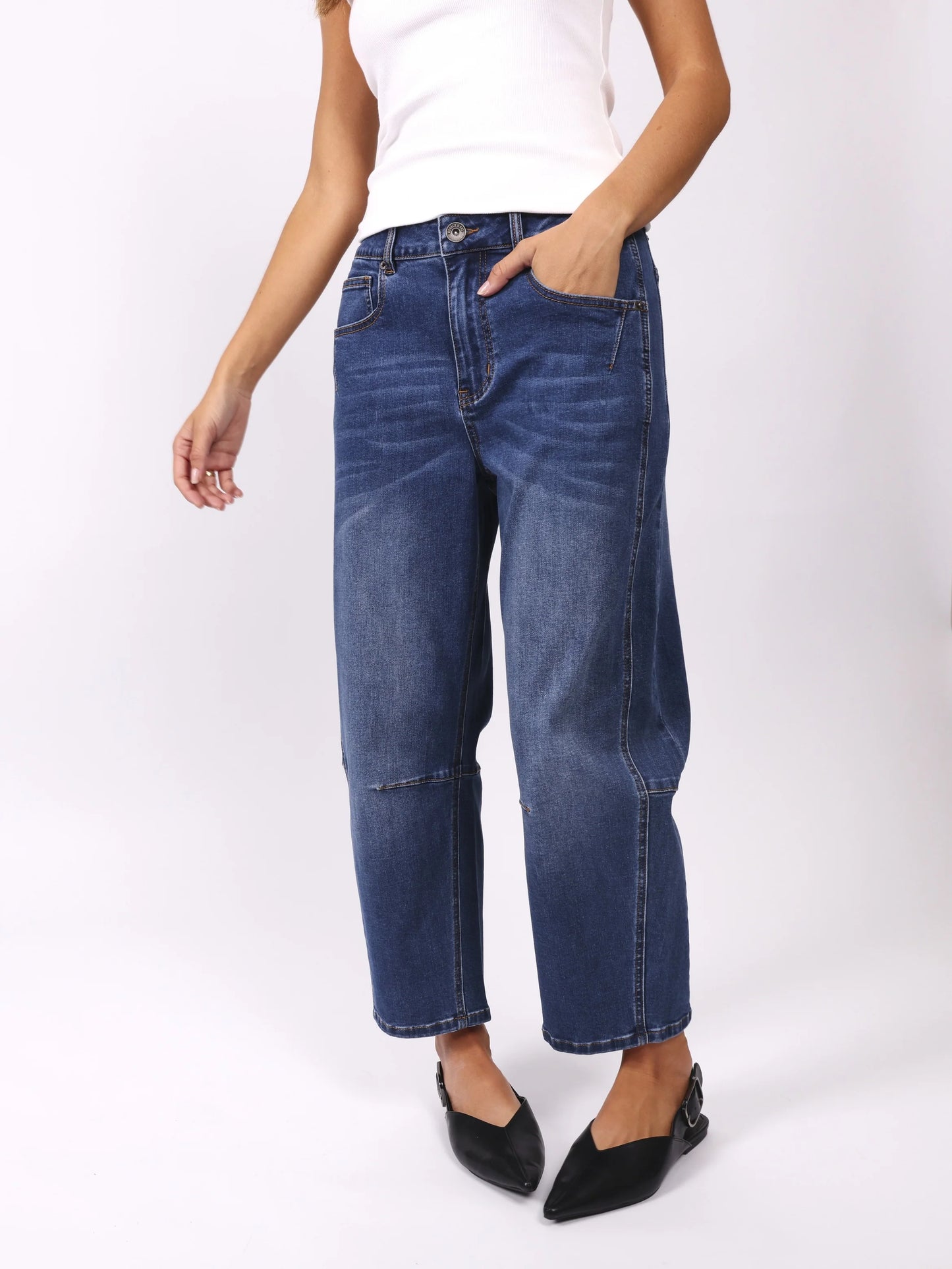 Toni Barrel Leg Jeans - Blue