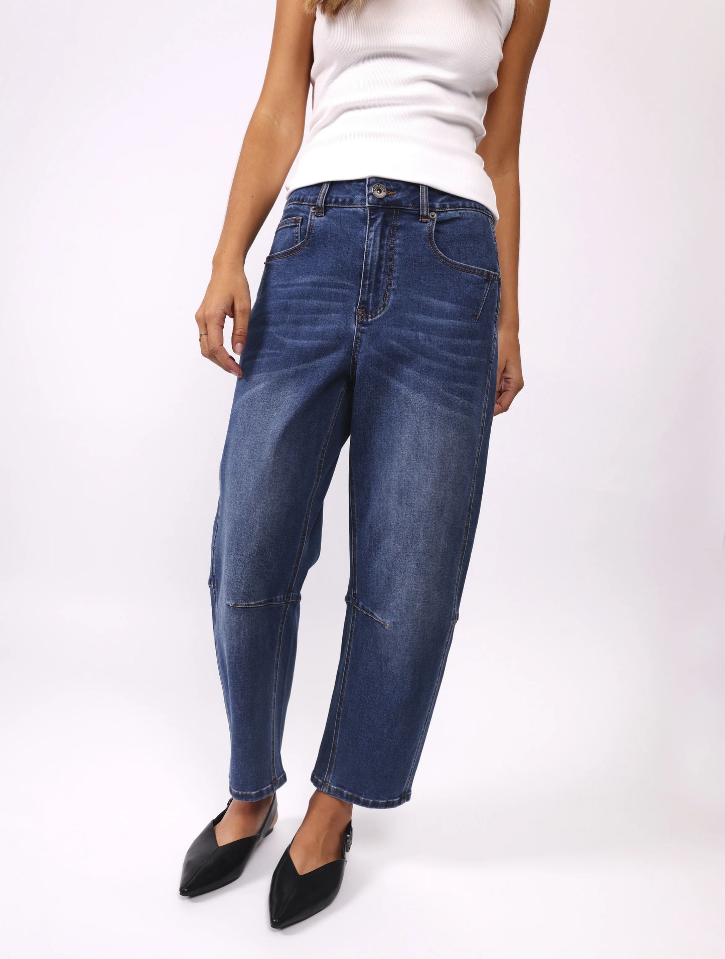 Toni Barrel Leg Jeans - Blue