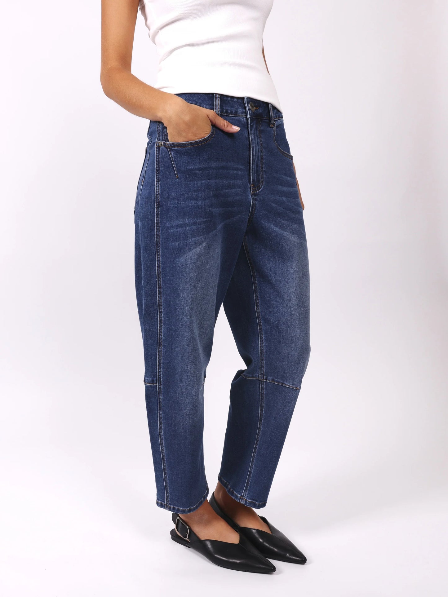 Toni Barrel Leg Jeans - Blue