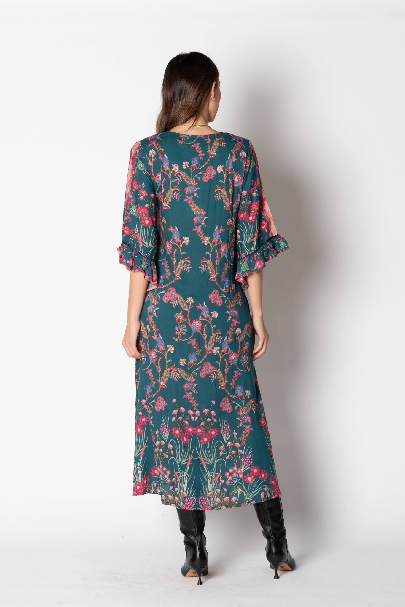 Barcelona Shirred Midi - Forest