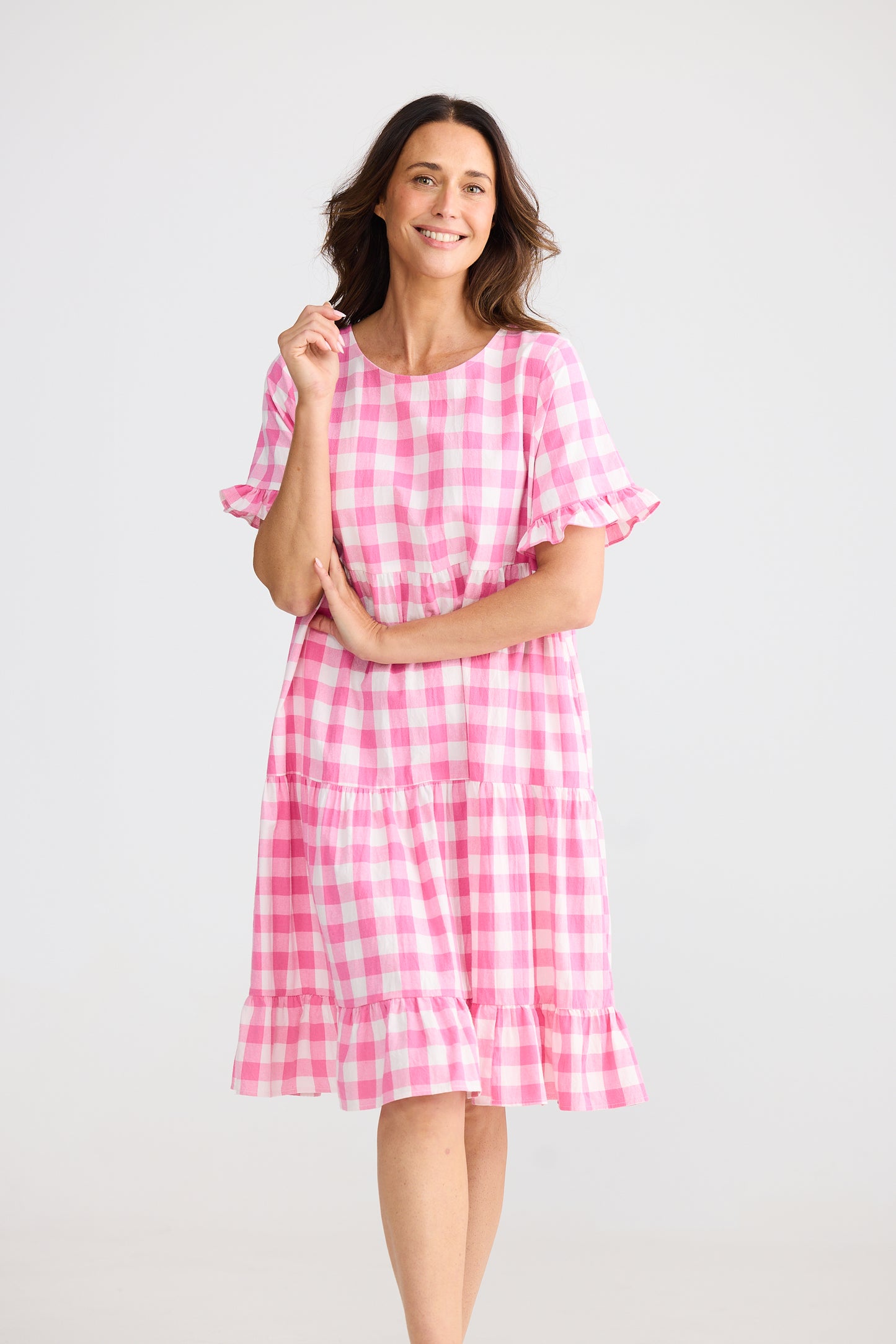 Clementine Dress - Pink Gingham