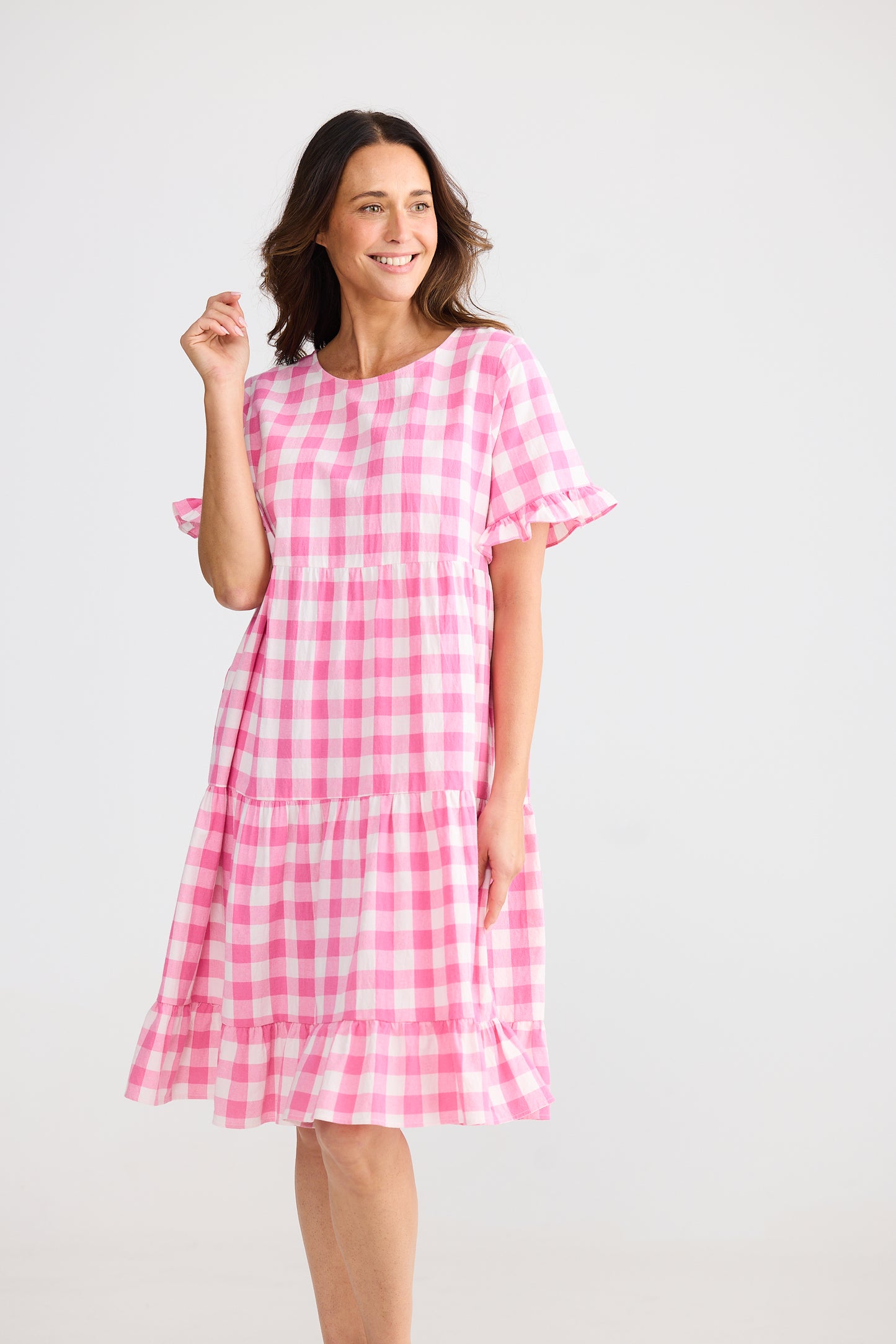 Clementine Dress - Pink Gingham