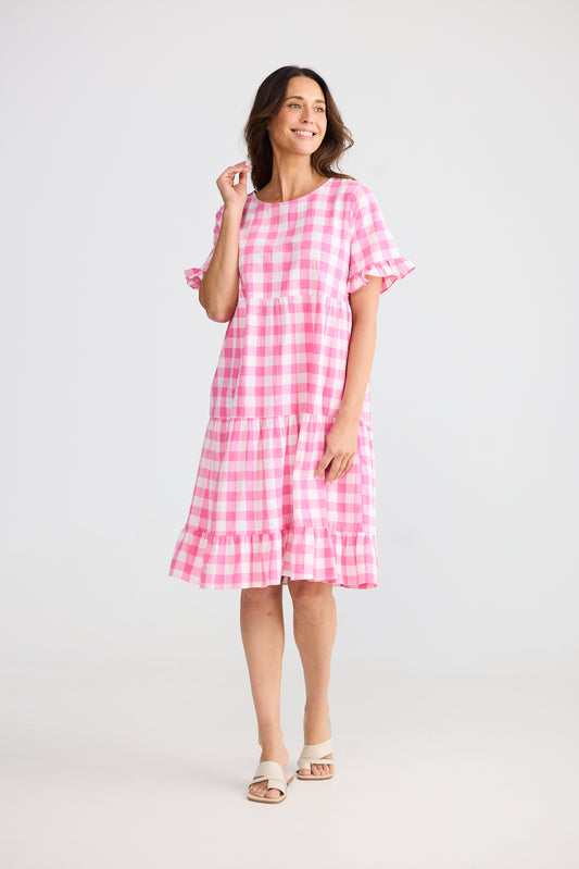 Clementine Dress - Pink Gingham
