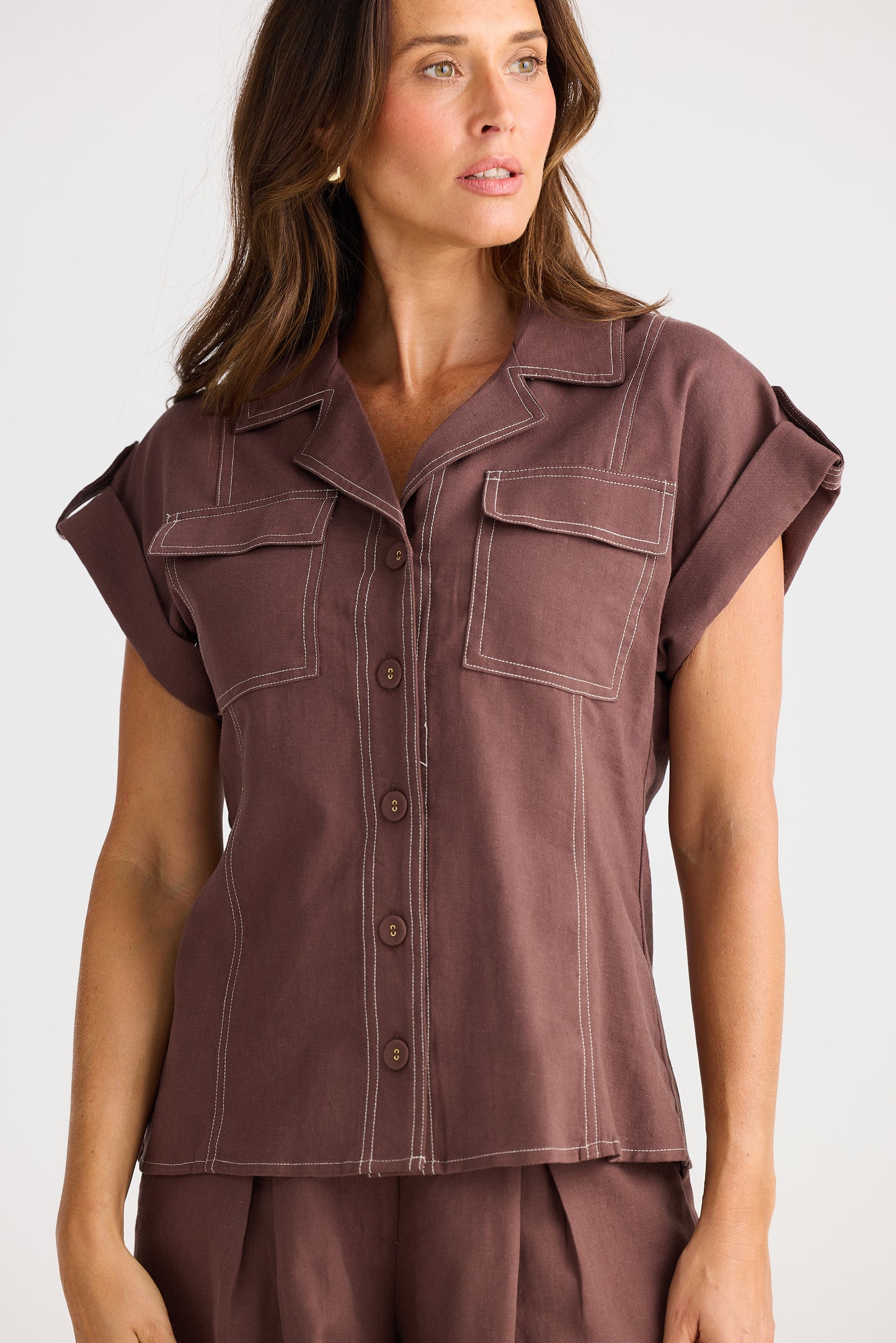 Portia Shirt - Chocolate