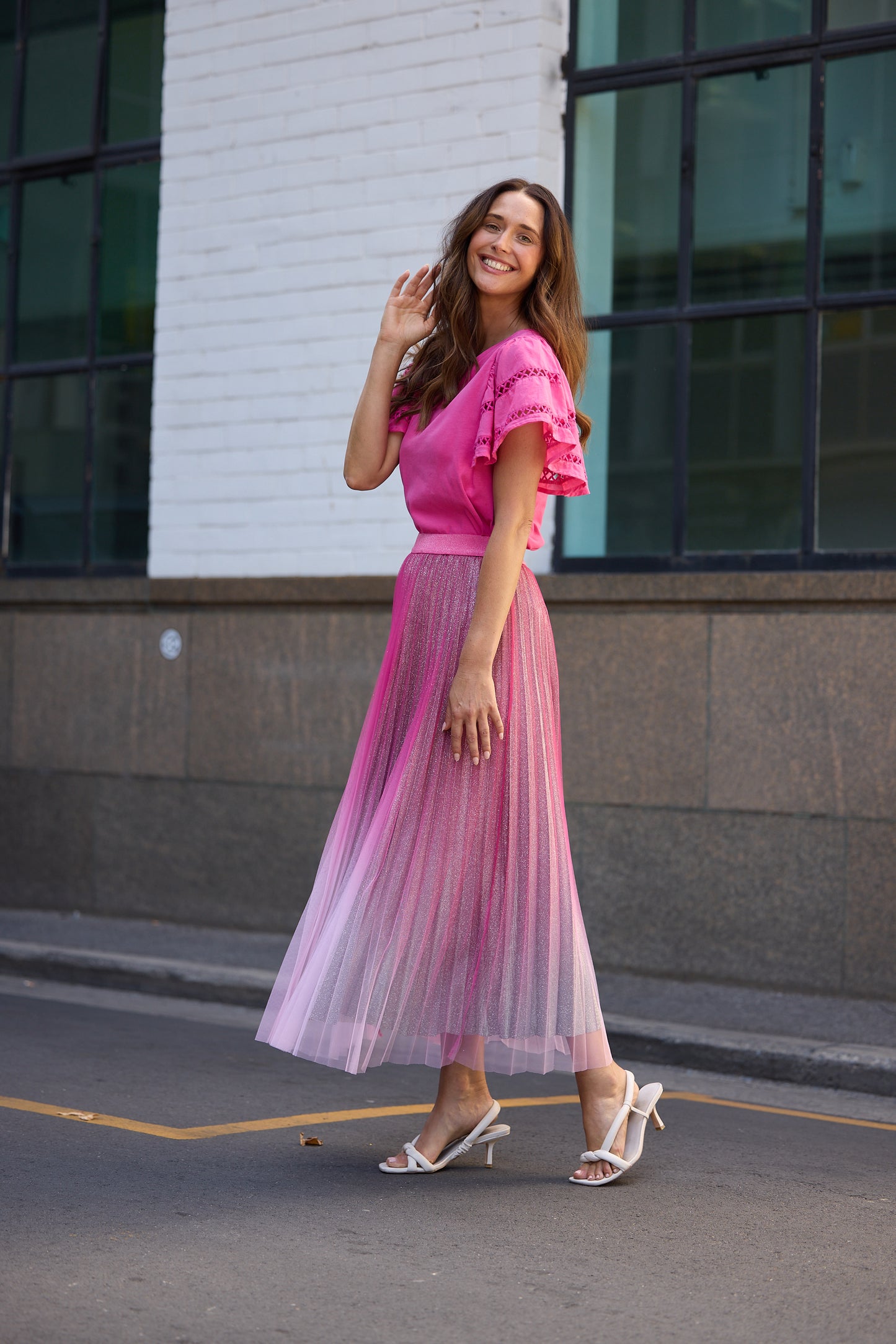 West End Skirt - Hot Pink Ombre