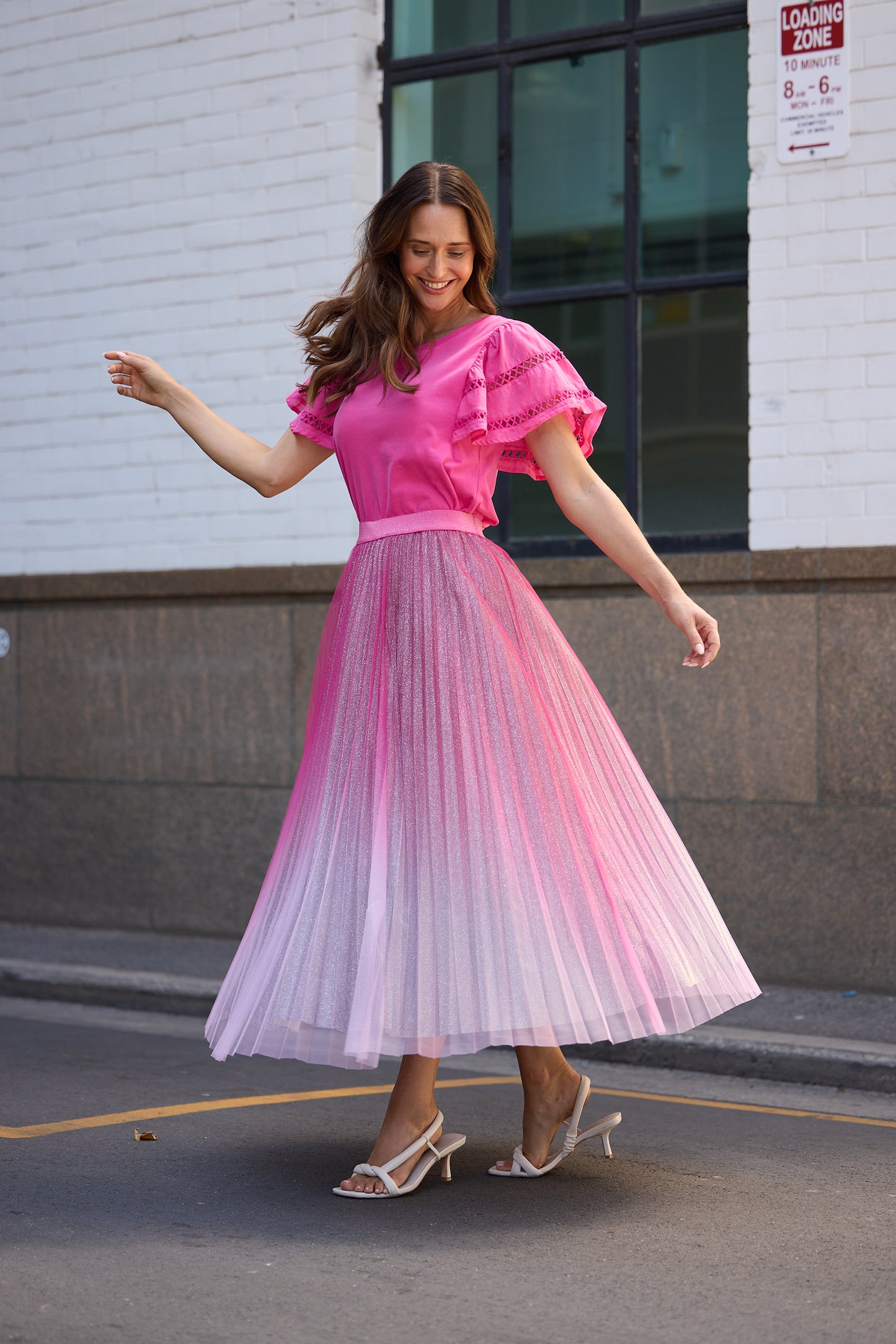 West End Skirt - Hot Pink Ombre