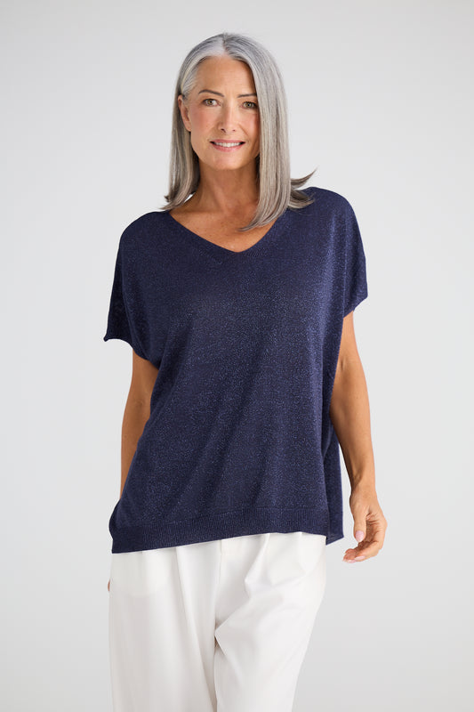 Radiance Knit Top - Navy