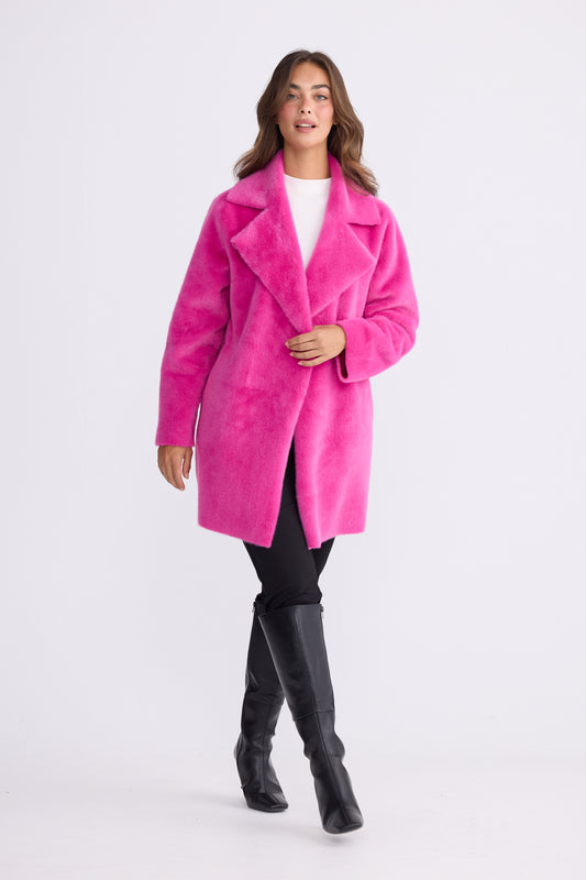Odette Fur Jacket - Hot Pink