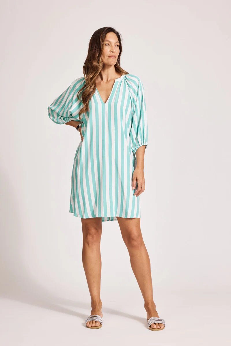 Treville Stripe Dress - Aqua