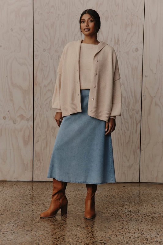 Estel Hood Knit - Oat