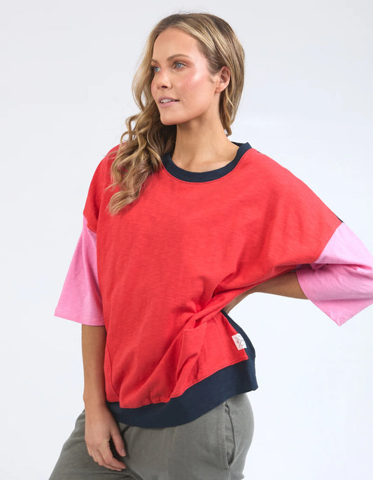 Mazie Colourblock Sweat - Bittersweet, Pink, Navy