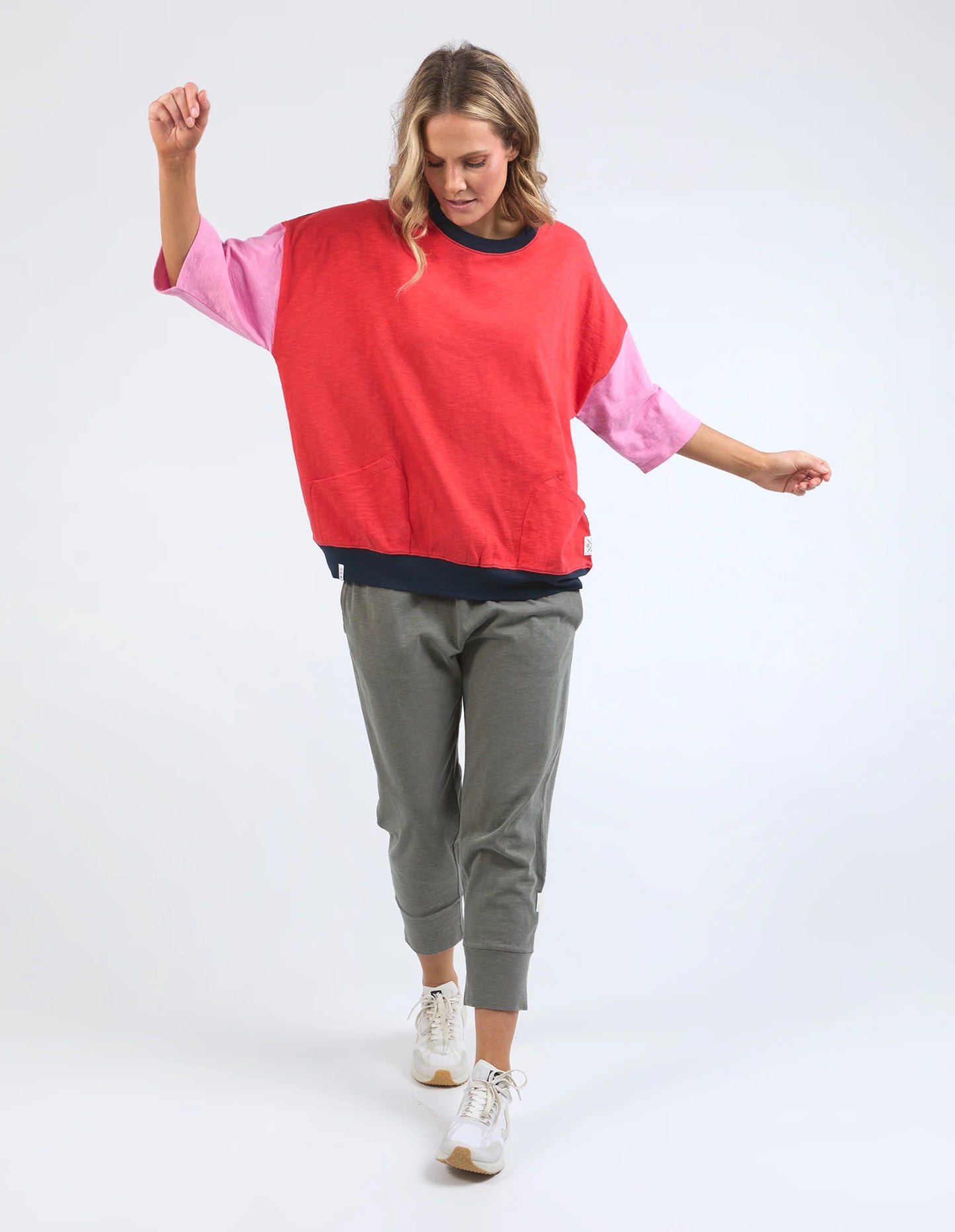 Mazie Colourblock Sweat - Bittersweet, Pink, Navy