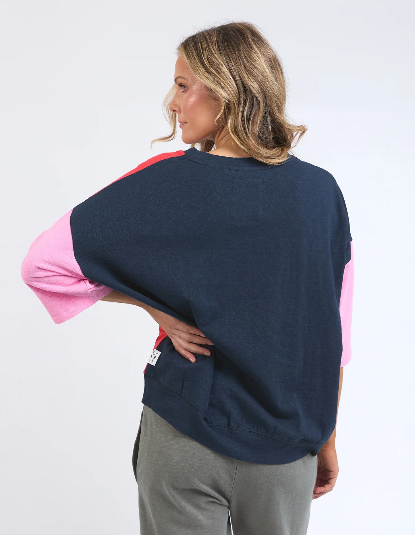Mazie Colourblock Sweat - Bittersweet, Pink, Navy