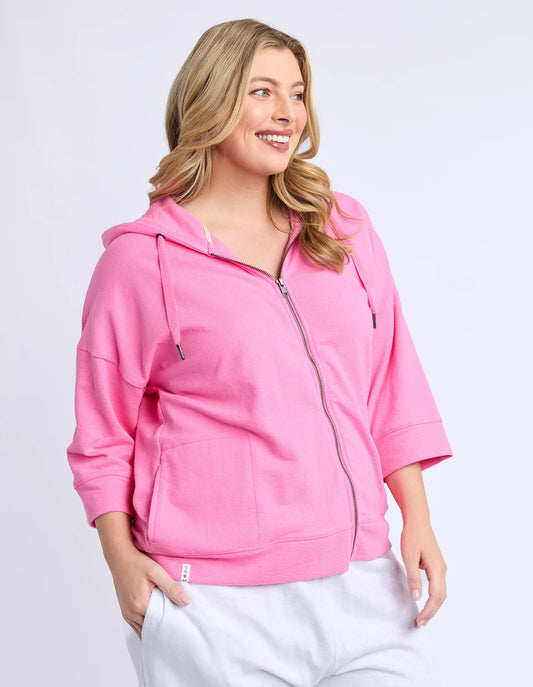Beachy Zip Hoodie - Aurora Pink