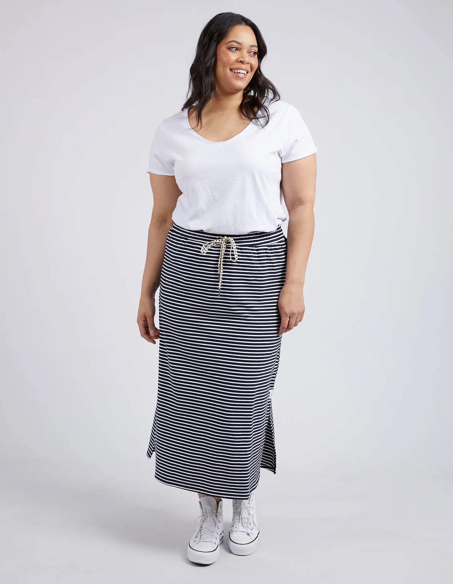 Travel Skirt - Navy & White Stripe