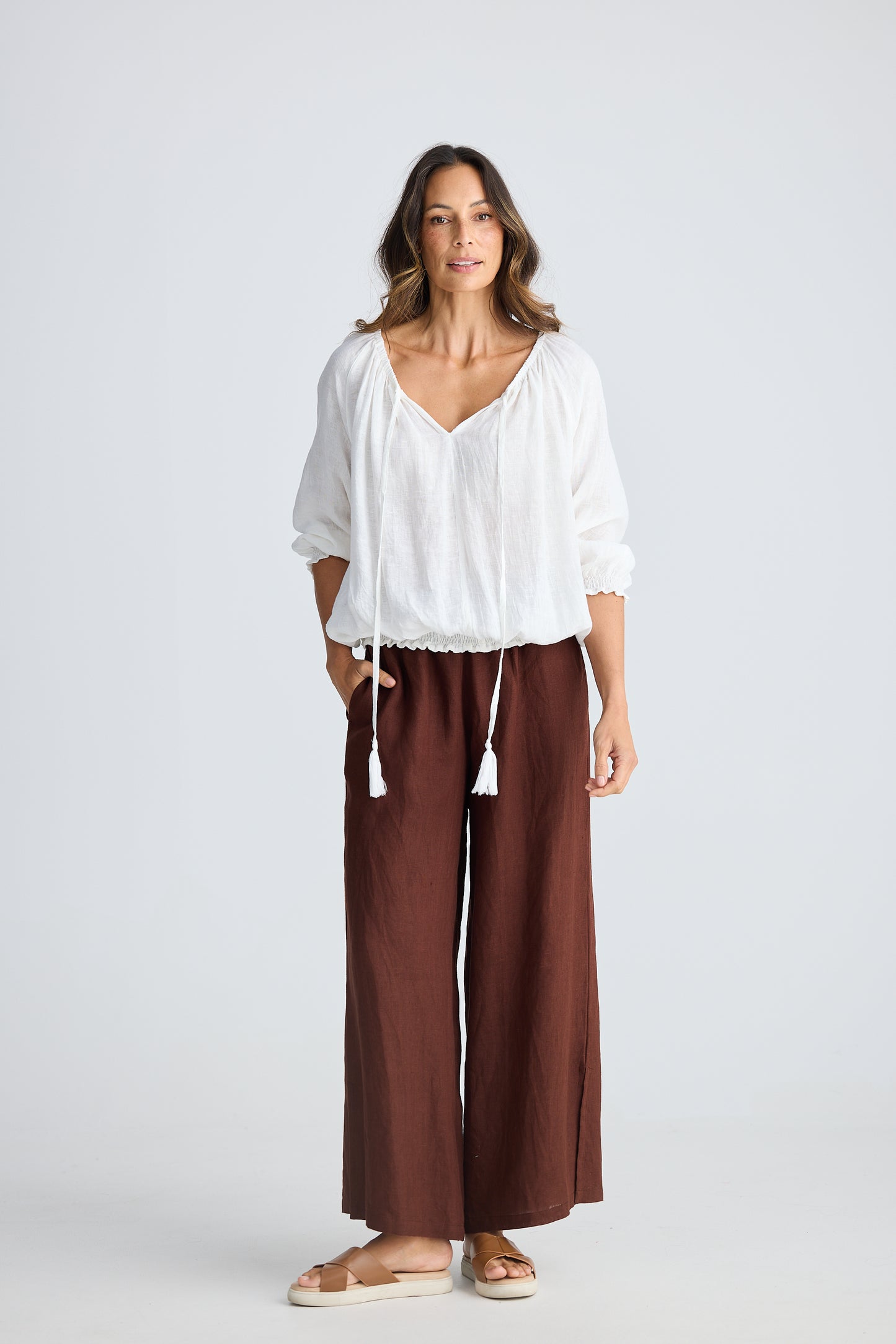 Seaside Top - White Linen