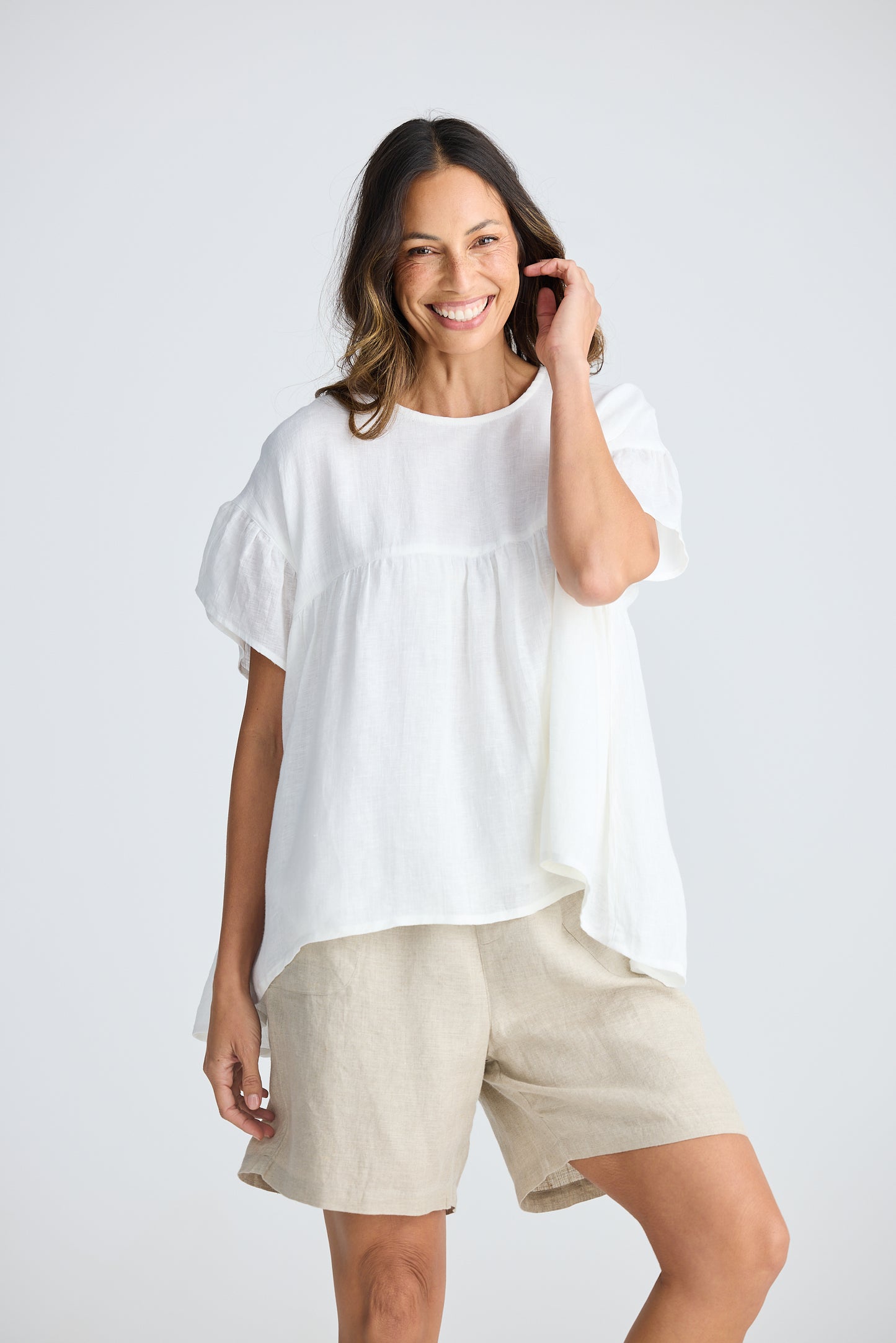Caicos Top - White Linen