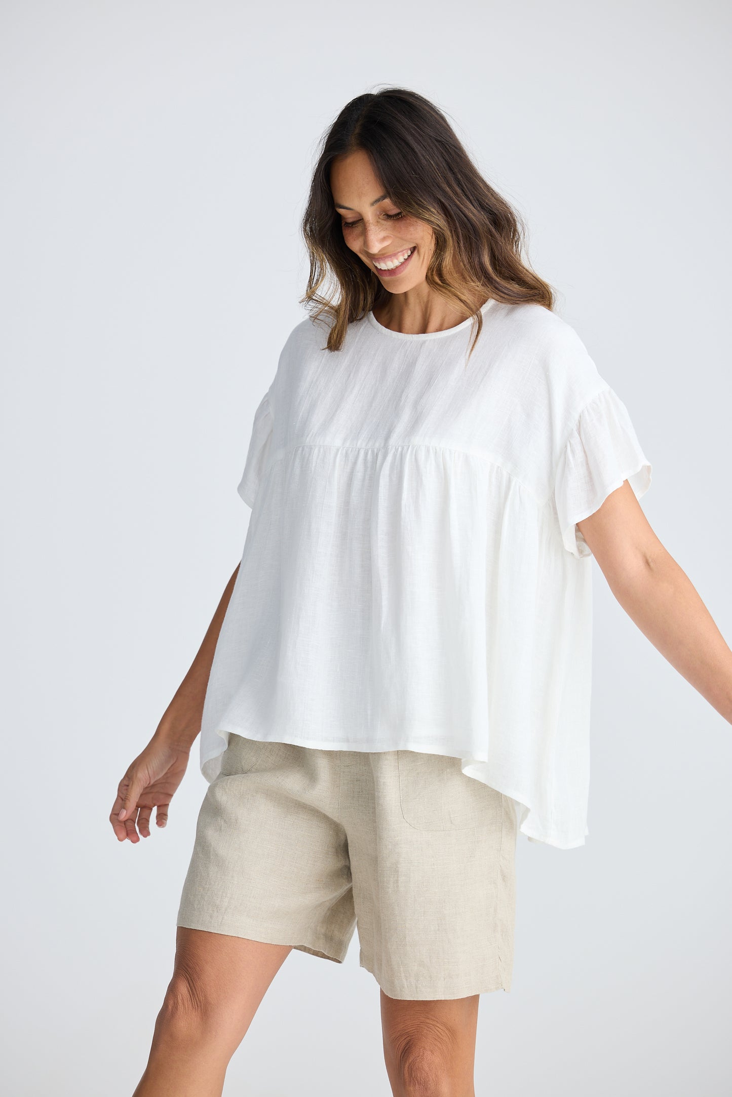 Caicos Top - White Linen