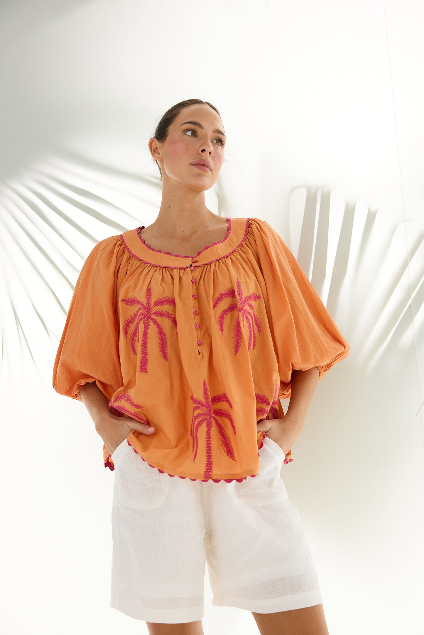 Jumeirah Top - Orange Palm