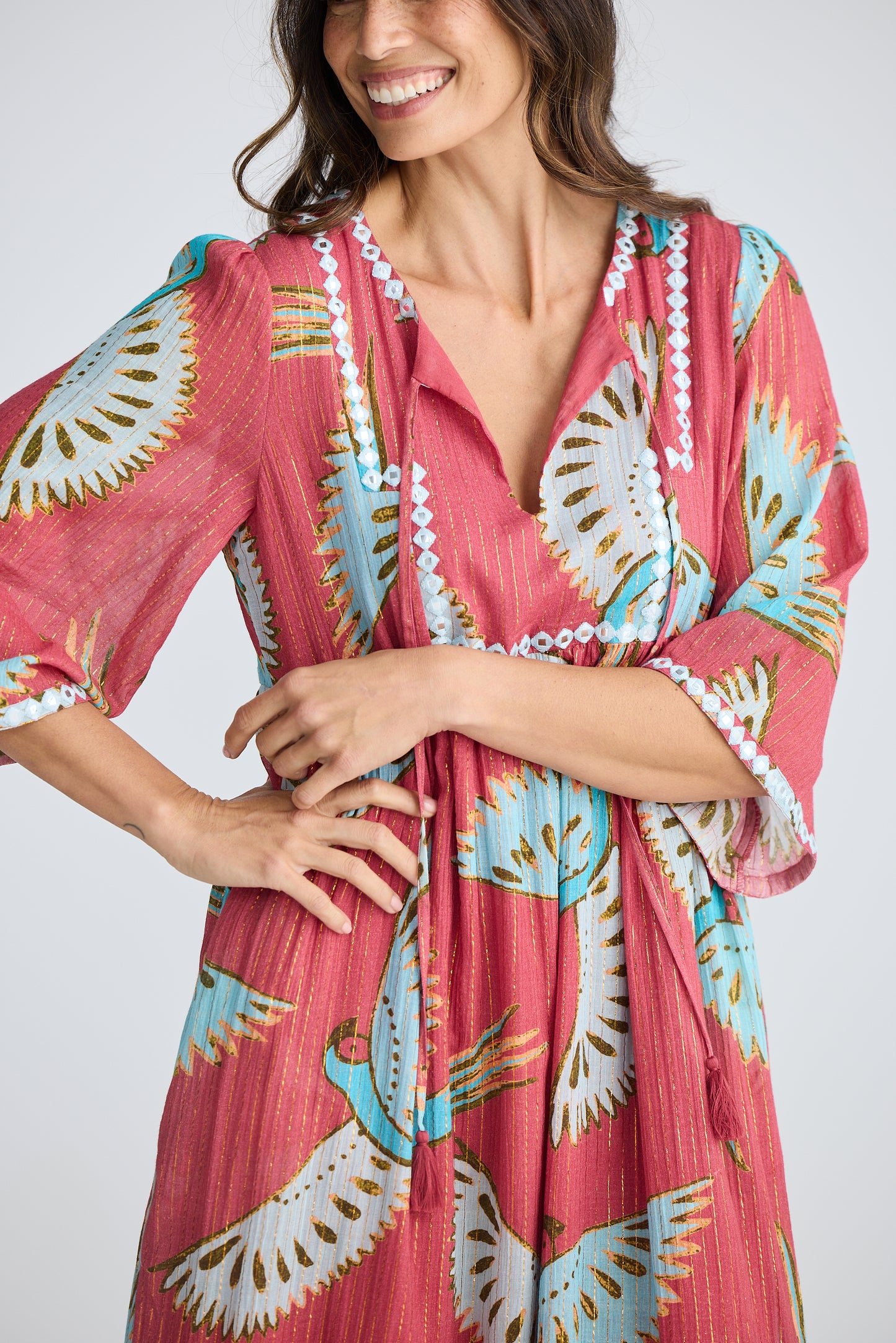 Lorrini Dress - Red Macaw Print