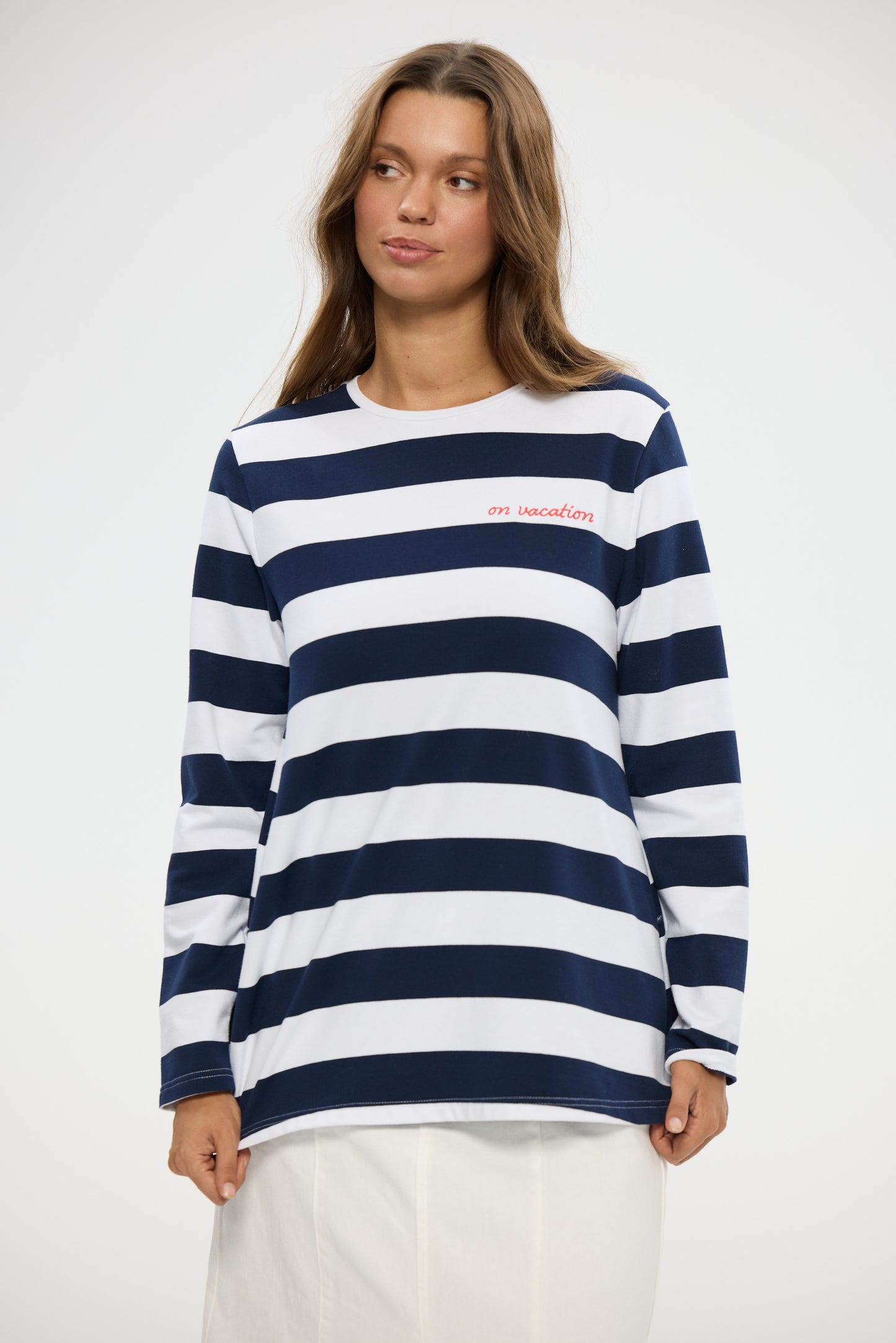 Roam Tee - Navy Stripe
