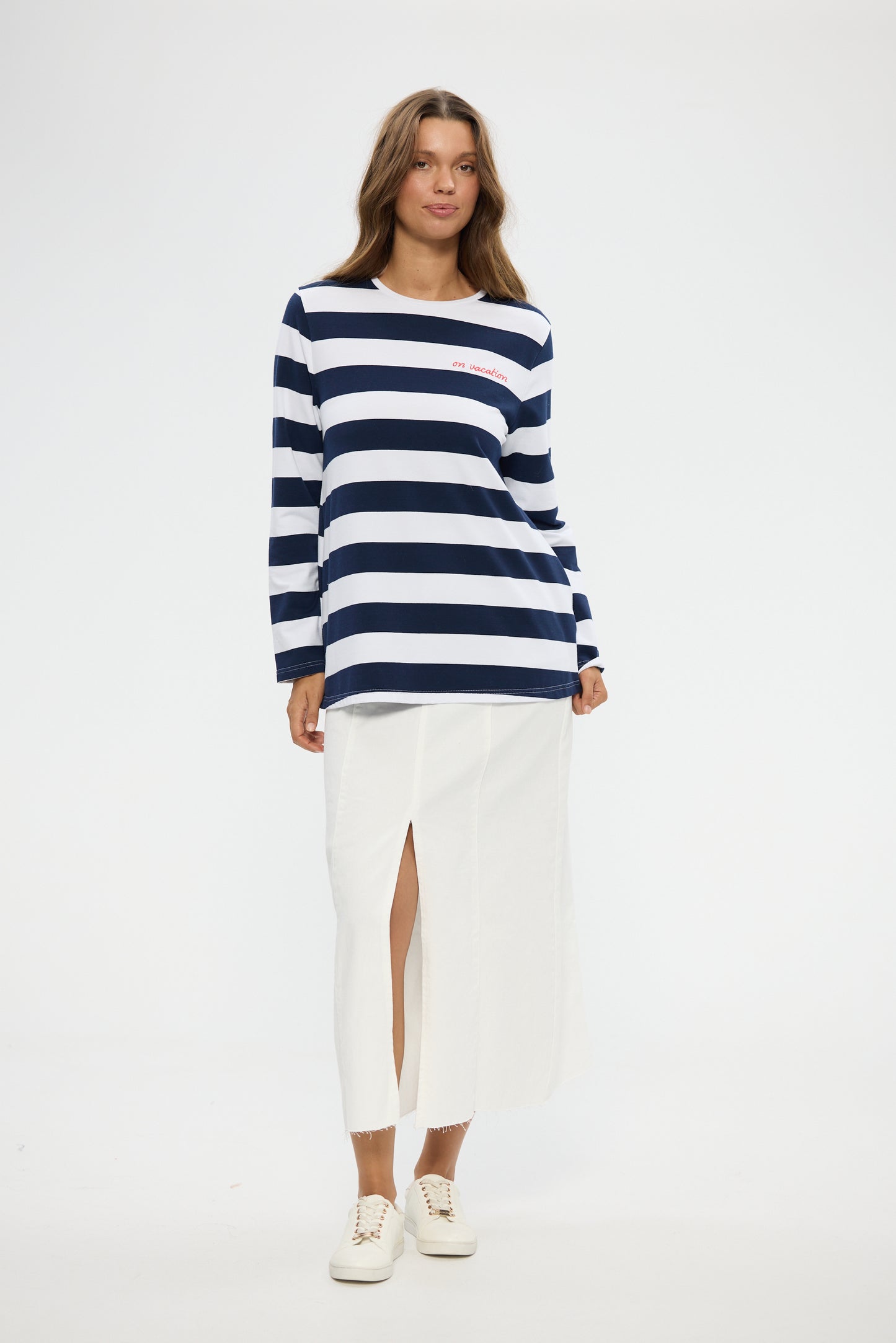 Roam Tee - Navy Stripe