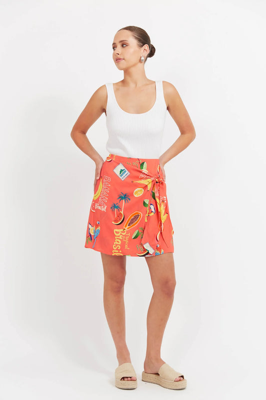Cabana Mini Skirt - Brasil Coral