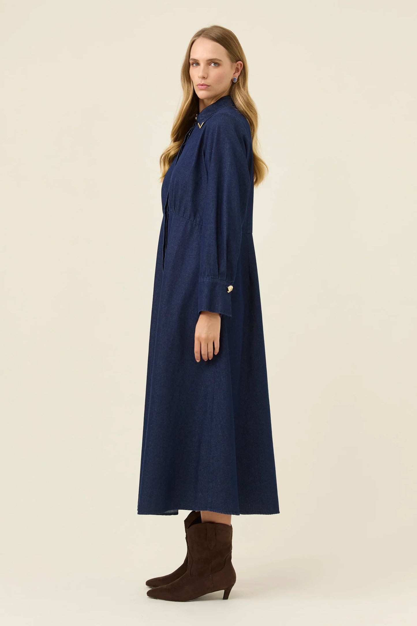 Sloane Denim Maxi Dress - Indigo
