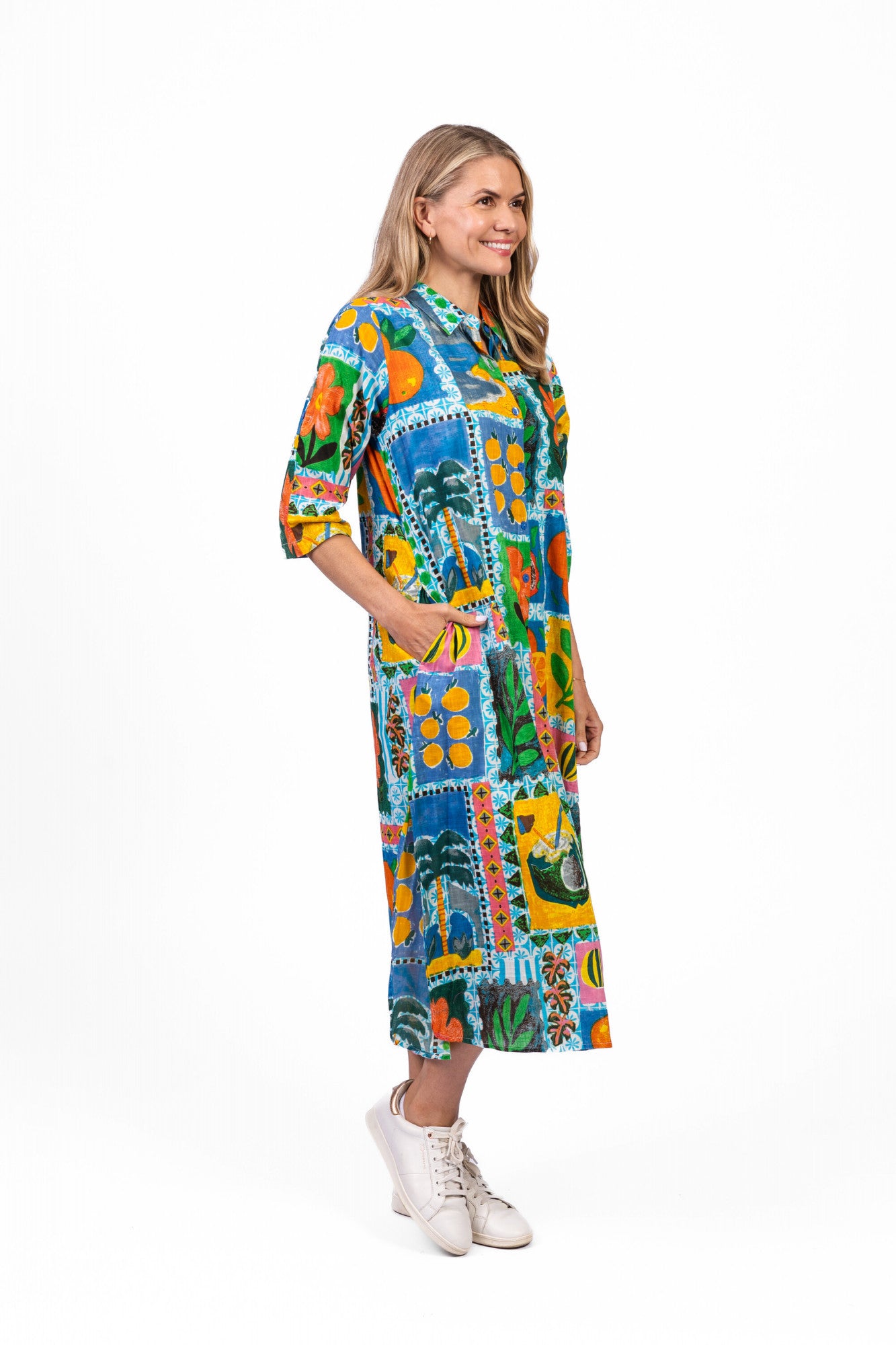 Sofia Shirt Dress- Fruit Cocktail