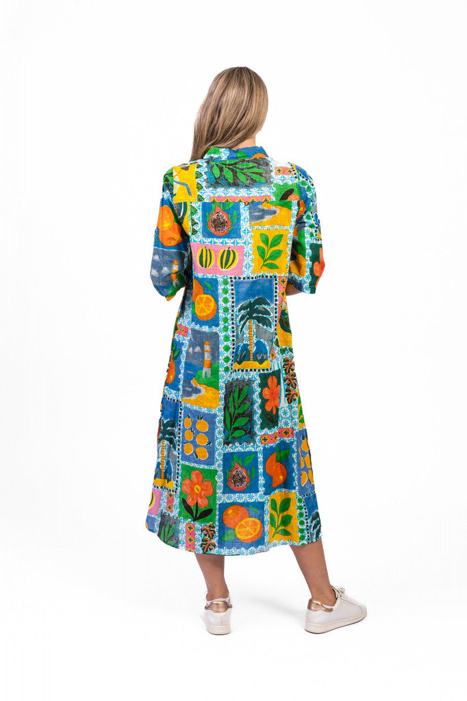 Sofia Shirt Dress- Fruit Cocktail
