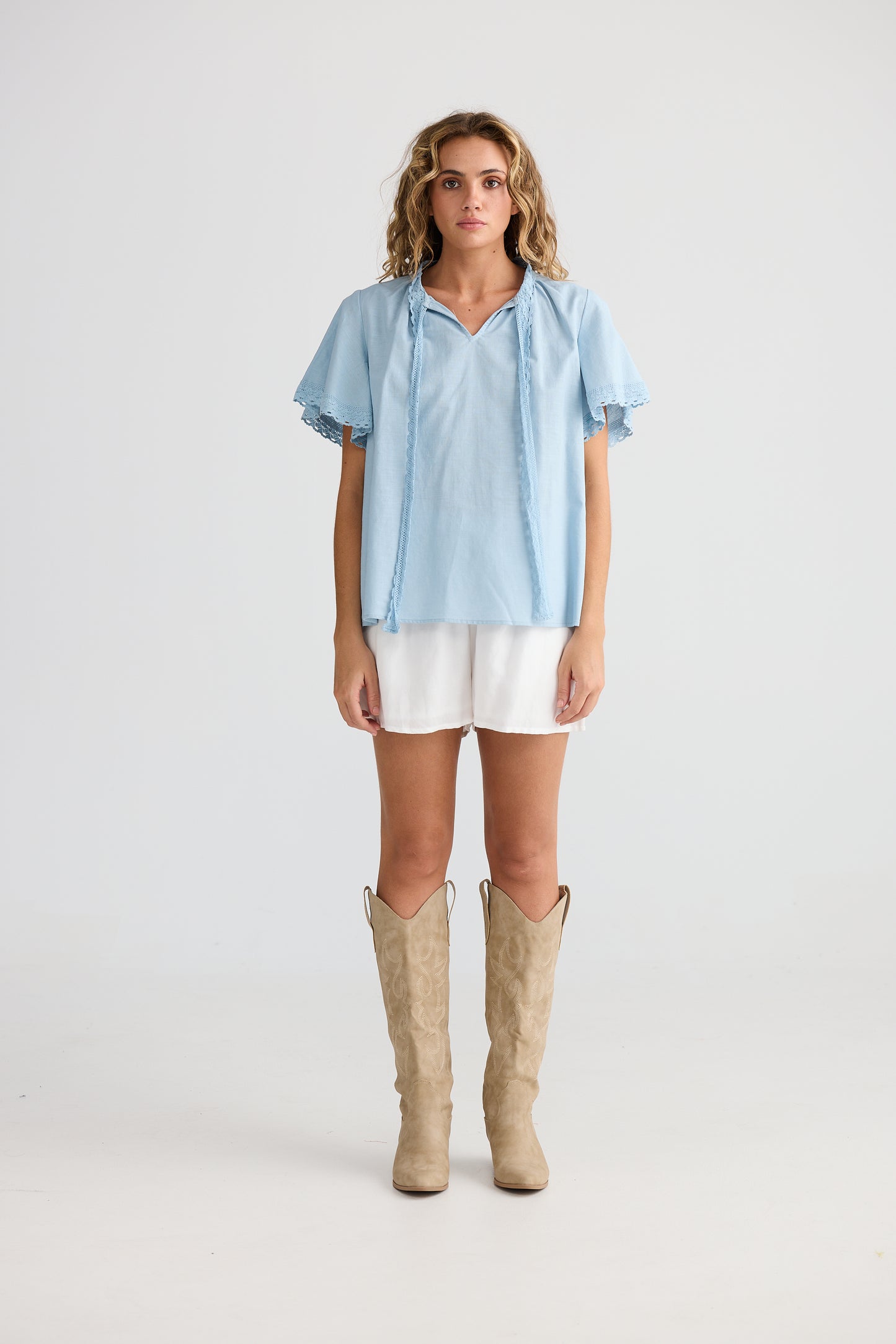 Cherri Top  - Light Blue