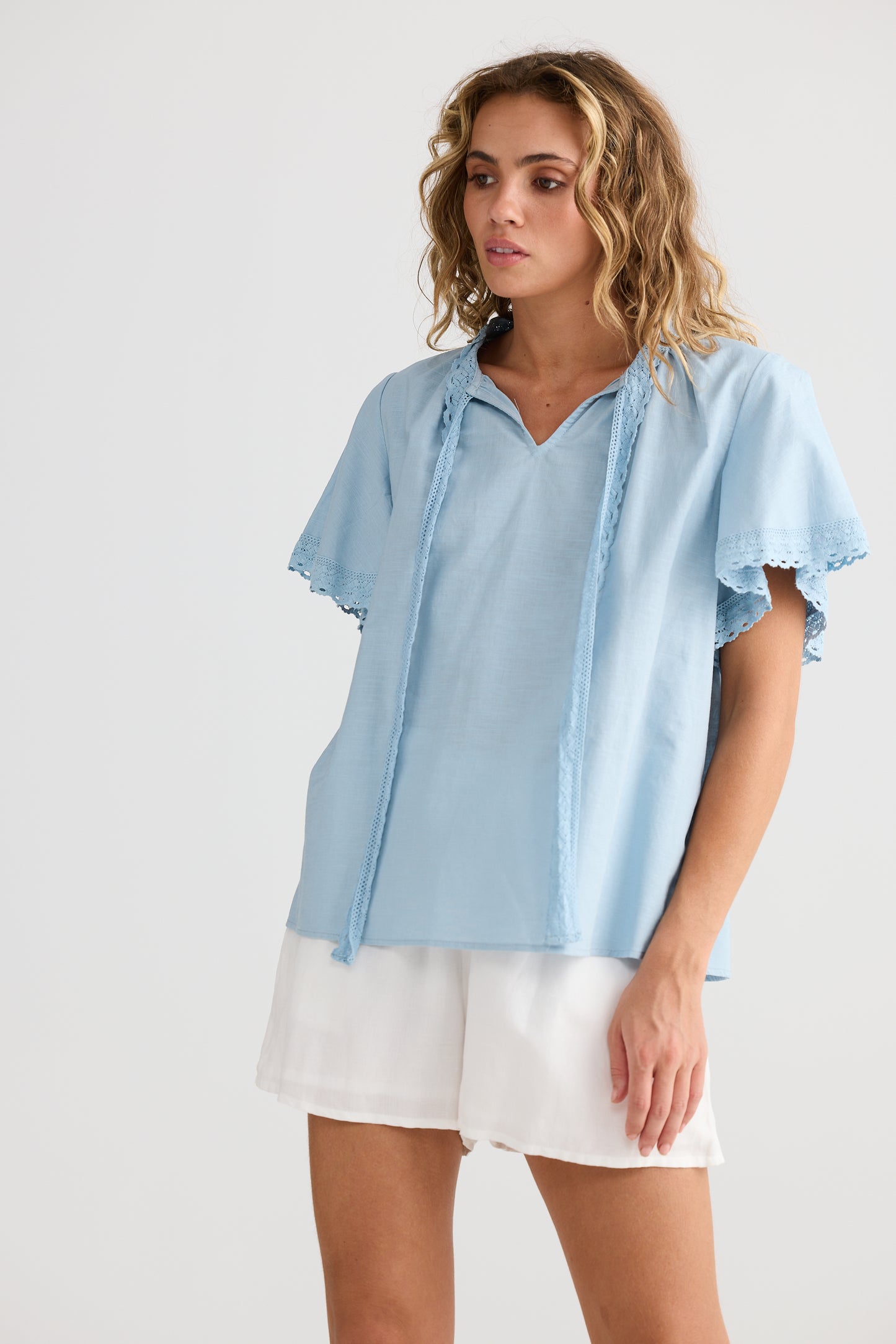 Cherri Top  - Light Blue