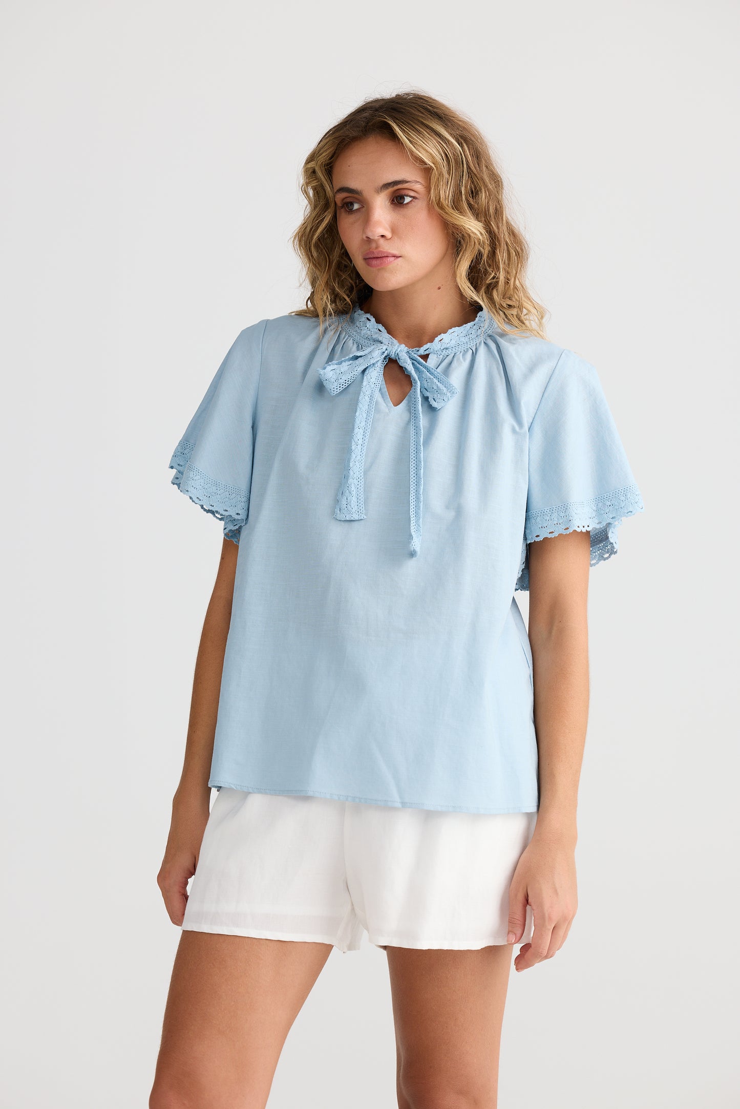 Cherri Top  - Light Blue