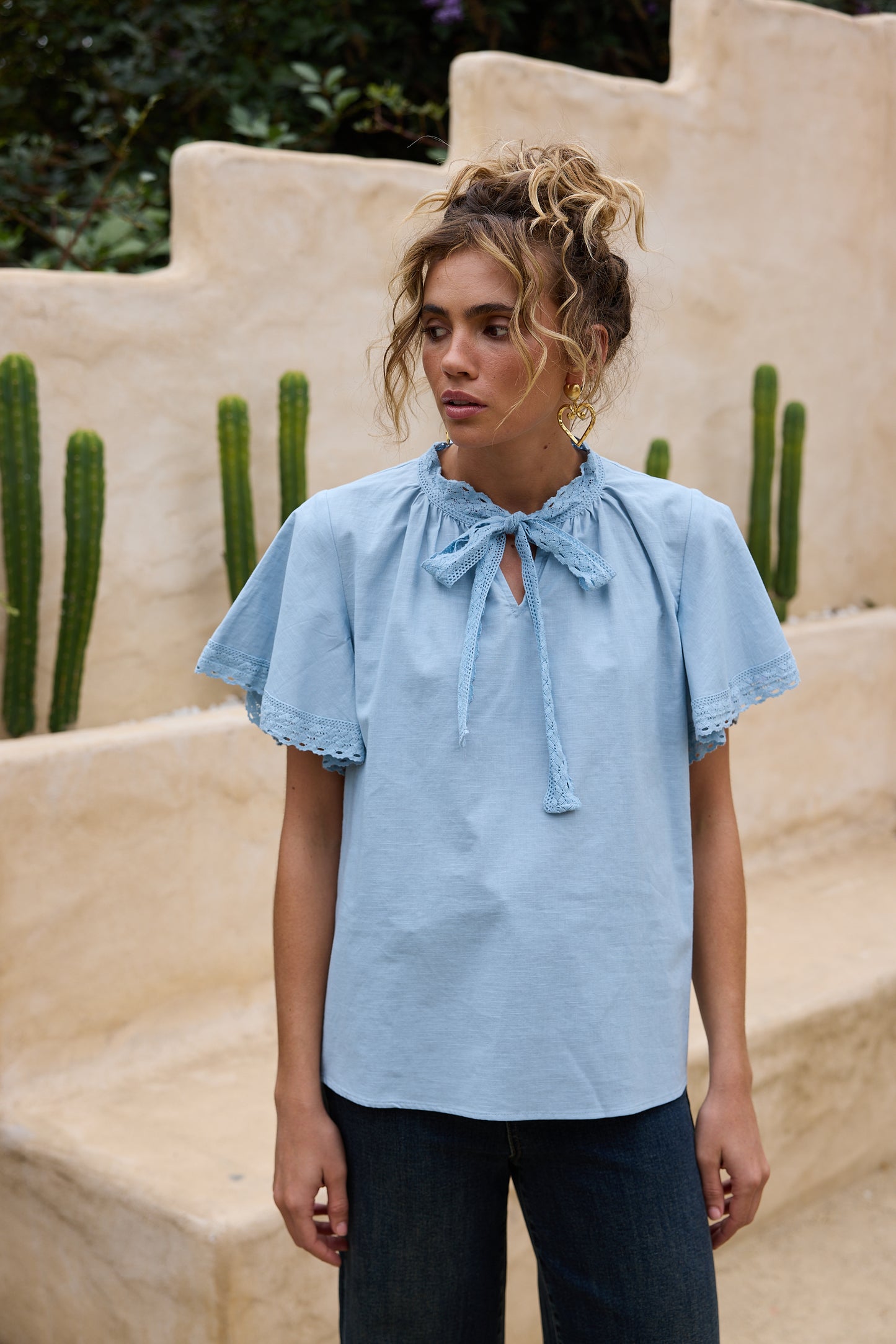Cherri Top  - Light Blue