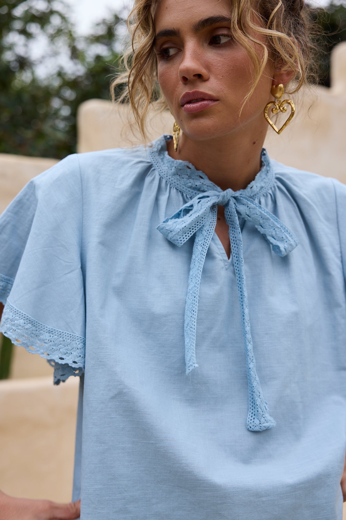 Cherri Top  - Light Blue