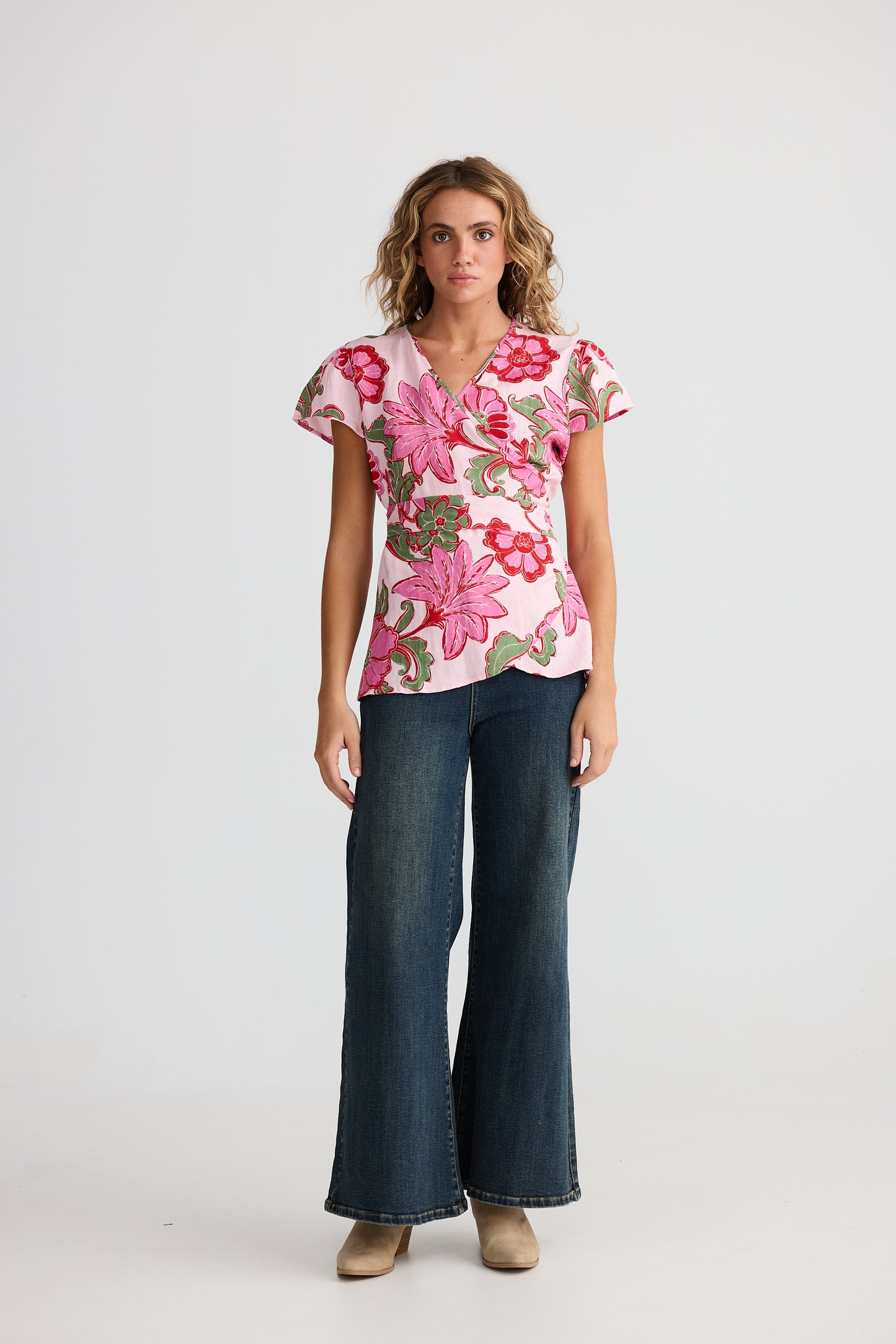 Lottie Wrap Top - Pink Ibiza
