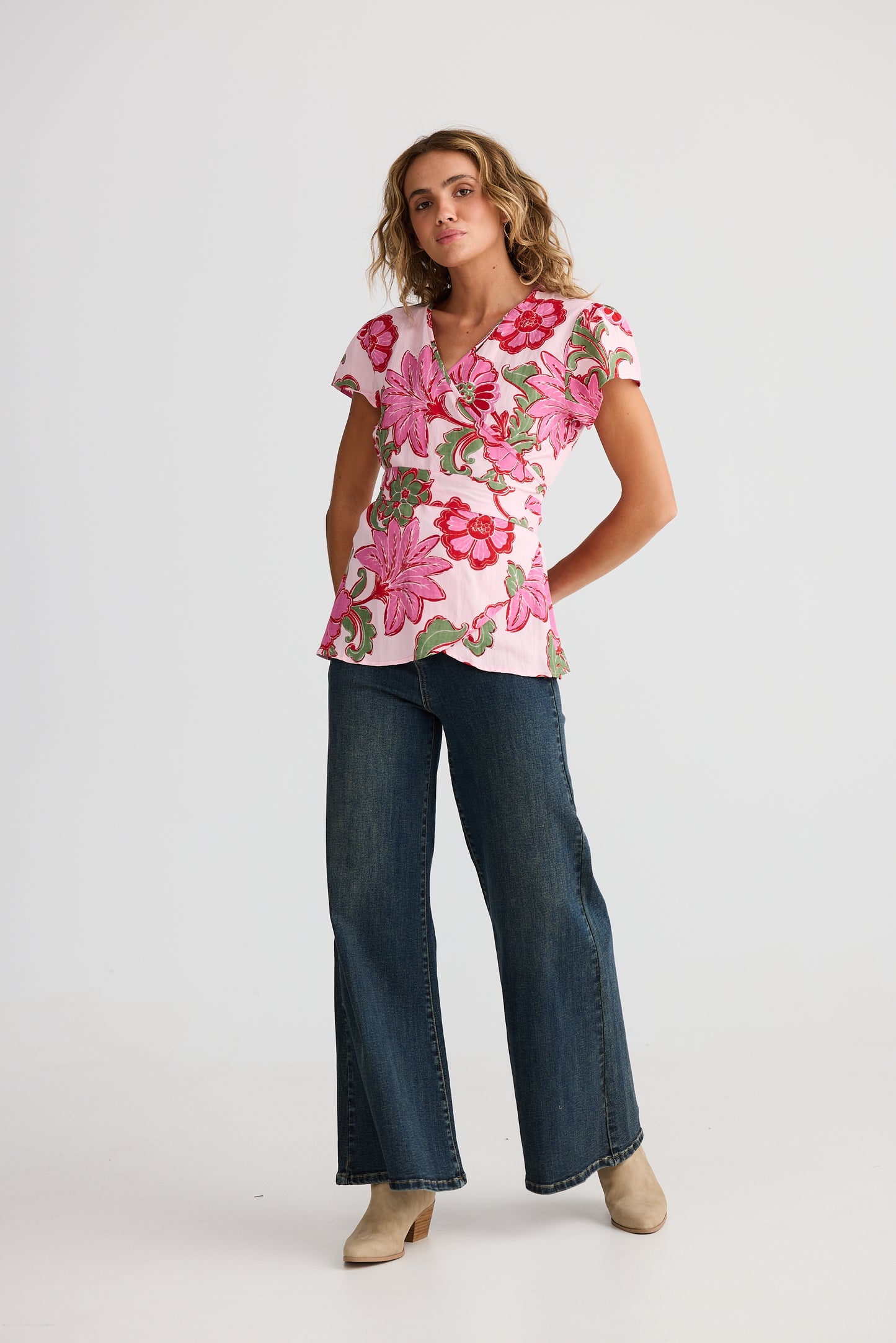 Lottie Wrap Top - Pink Ibiza