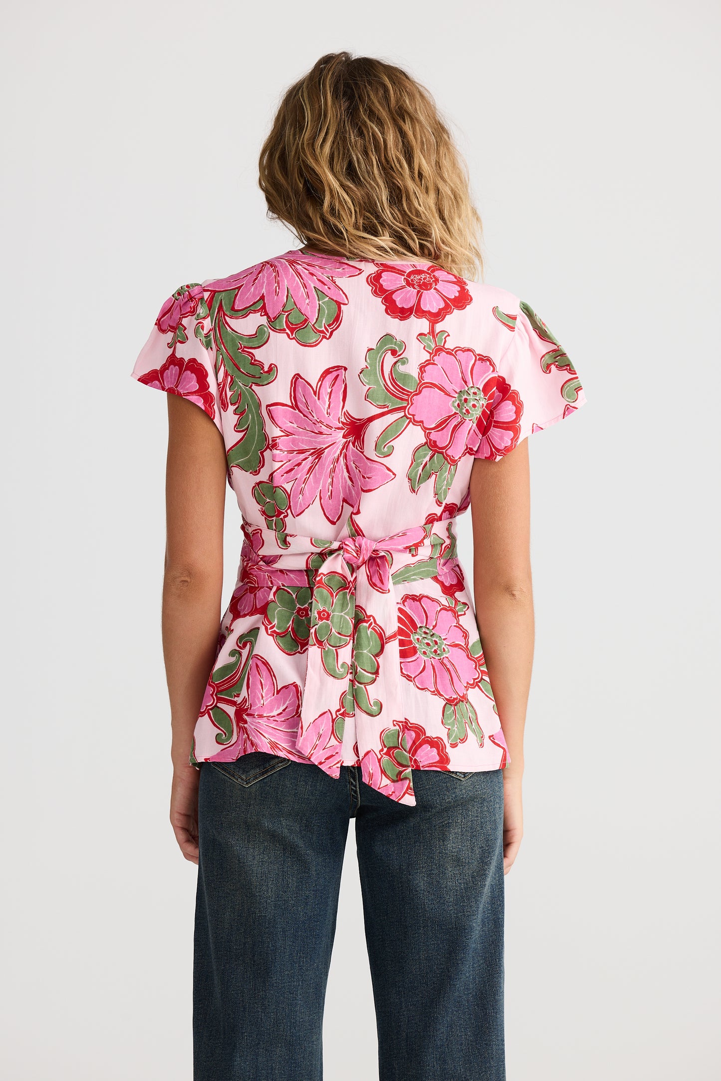 Lottie Wrap Top - Pink Ibiza
