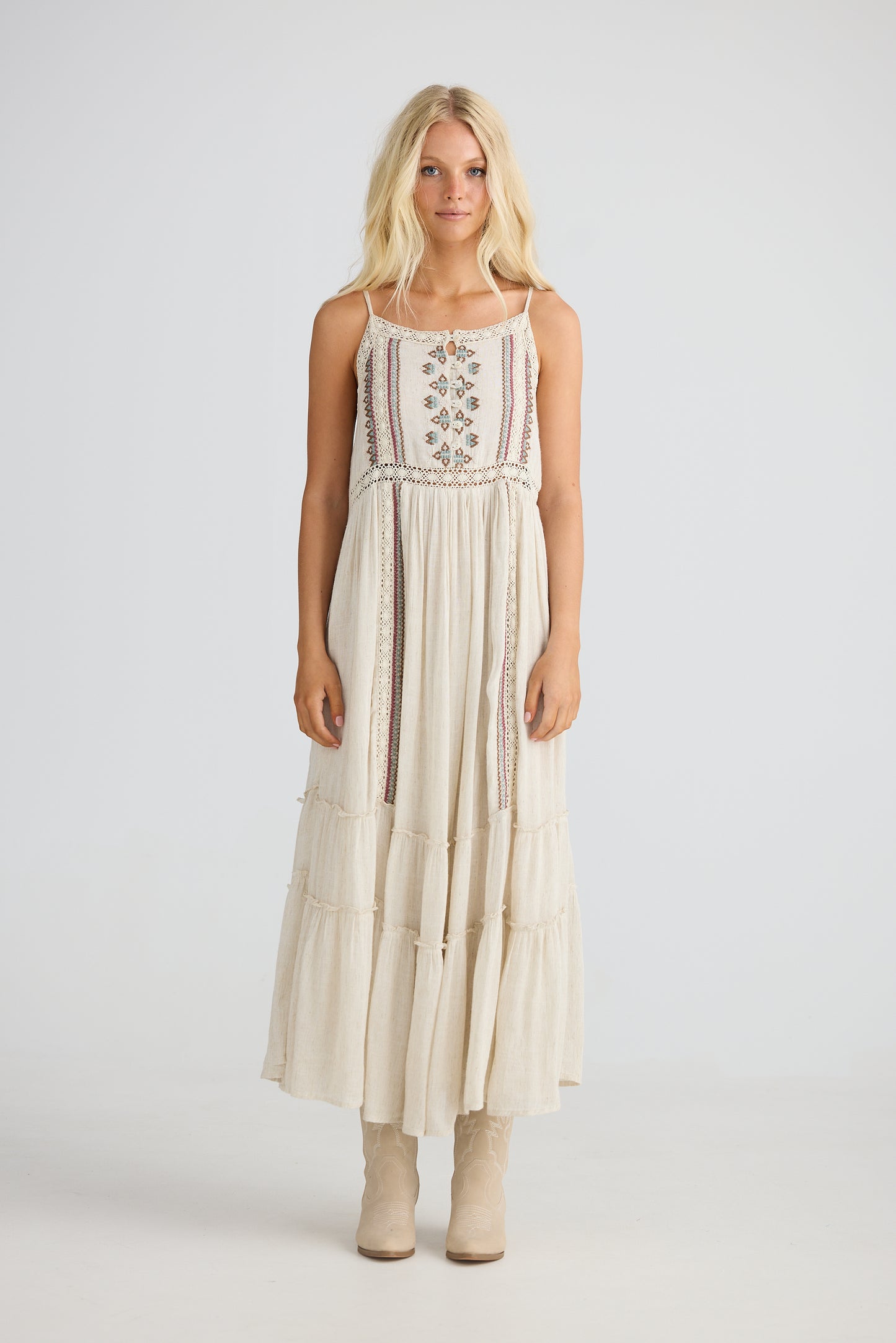 Ithika Strappy Dress- Light Natural