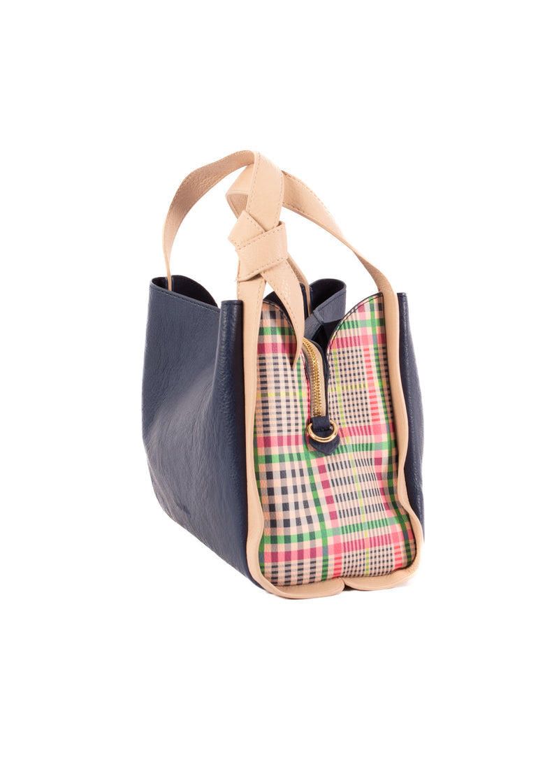 Tanya Handbag - Navy Gingham