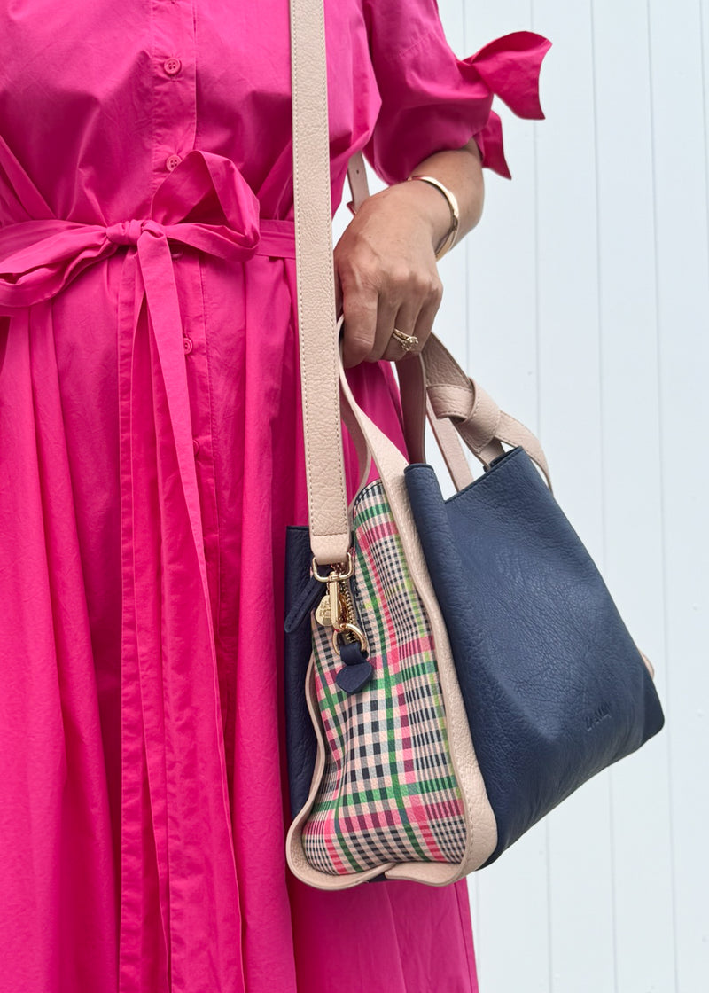 Tanya Handbag - Navy Gingham